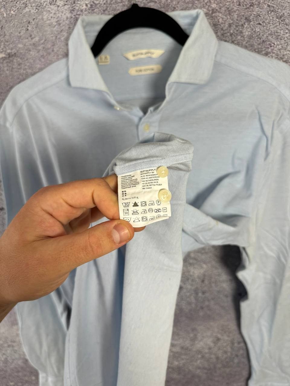 Suitsupply Suitsupply Blue Pure Cotton Long Sleeve T-Shirt Medium Size US M / EU 48-50 / 2 - 14 Thumbnail
