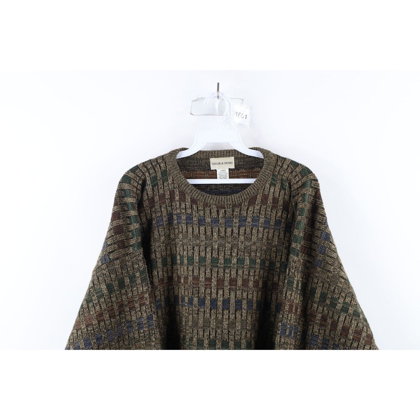 Vintage Vintage 90s Coogi Style Ed Bassmaster Rainbow Knit Sweater Size US L / EU 52-54 / 3 - 2 Thumbnail