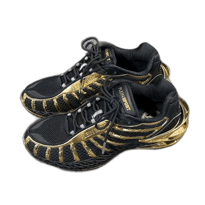 Philipp Plein Philipp Plein Sports Running Shoes Black and Gold Size US 9 / EU 42 - 1 Thumbnail