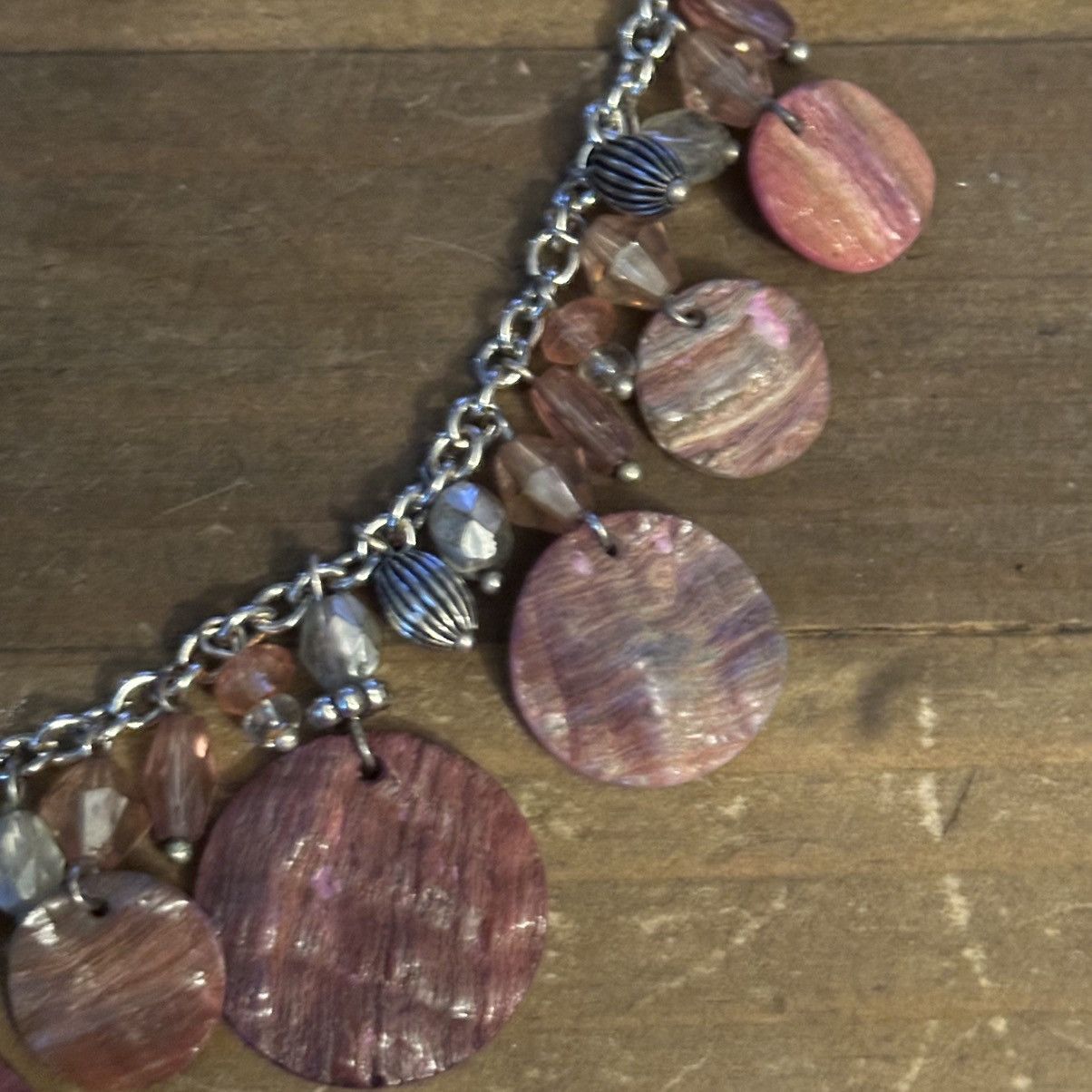 Other Lia Sophia silver tone abalone shell & bead dangle necklace Size ONE SIZE - 5 Thumbnail