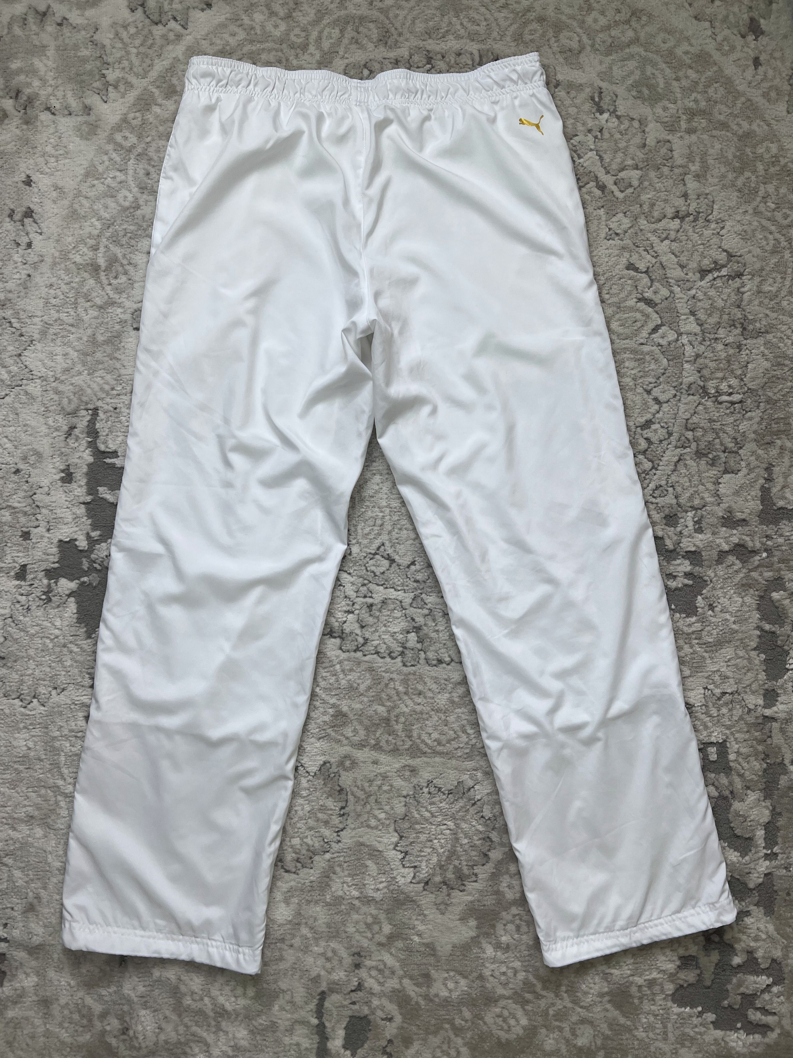 Puma Puma White Track Pants – Gold/Silver Logos – Y2K Style Size US 32 / EU 48 - 10 Thumbnail
