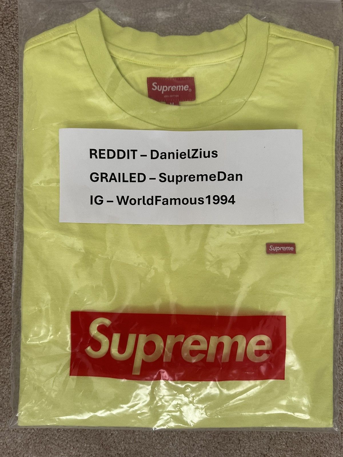 Supreme Supreme Small Box Tee ‘Yellow’ Size US M / EU 48-50 / 2 - 2 Thumbnail