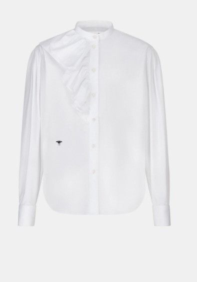 o1w1db10924 Cotton Blouse With Ruffles in White