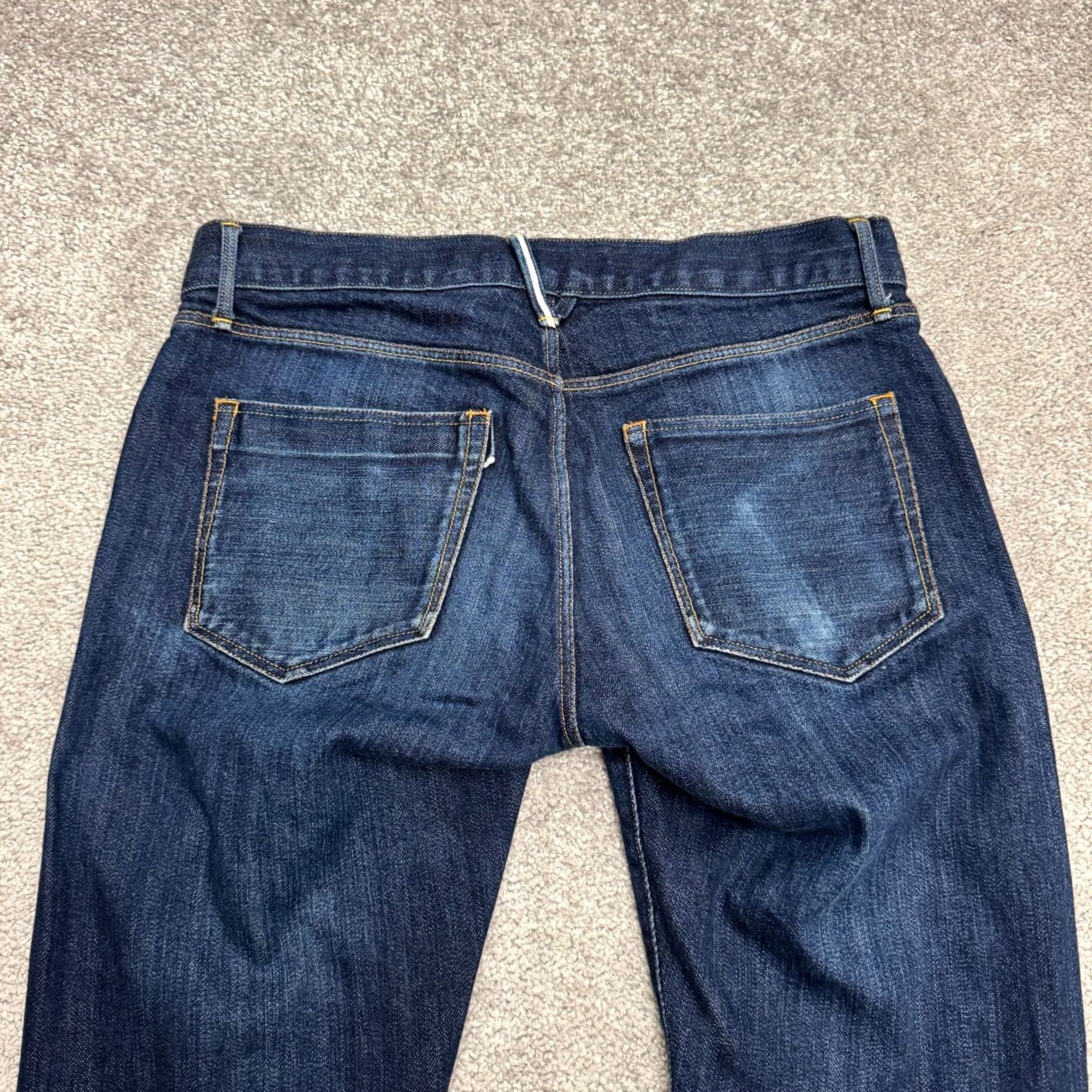 3x1 3x1 M5 Jeans Men 29 Slim Low Rise Straight Denim Blue Dark Wash Button Fly 5-Pocket Polyester Cotton Size US 29 - 4 Thumbnail