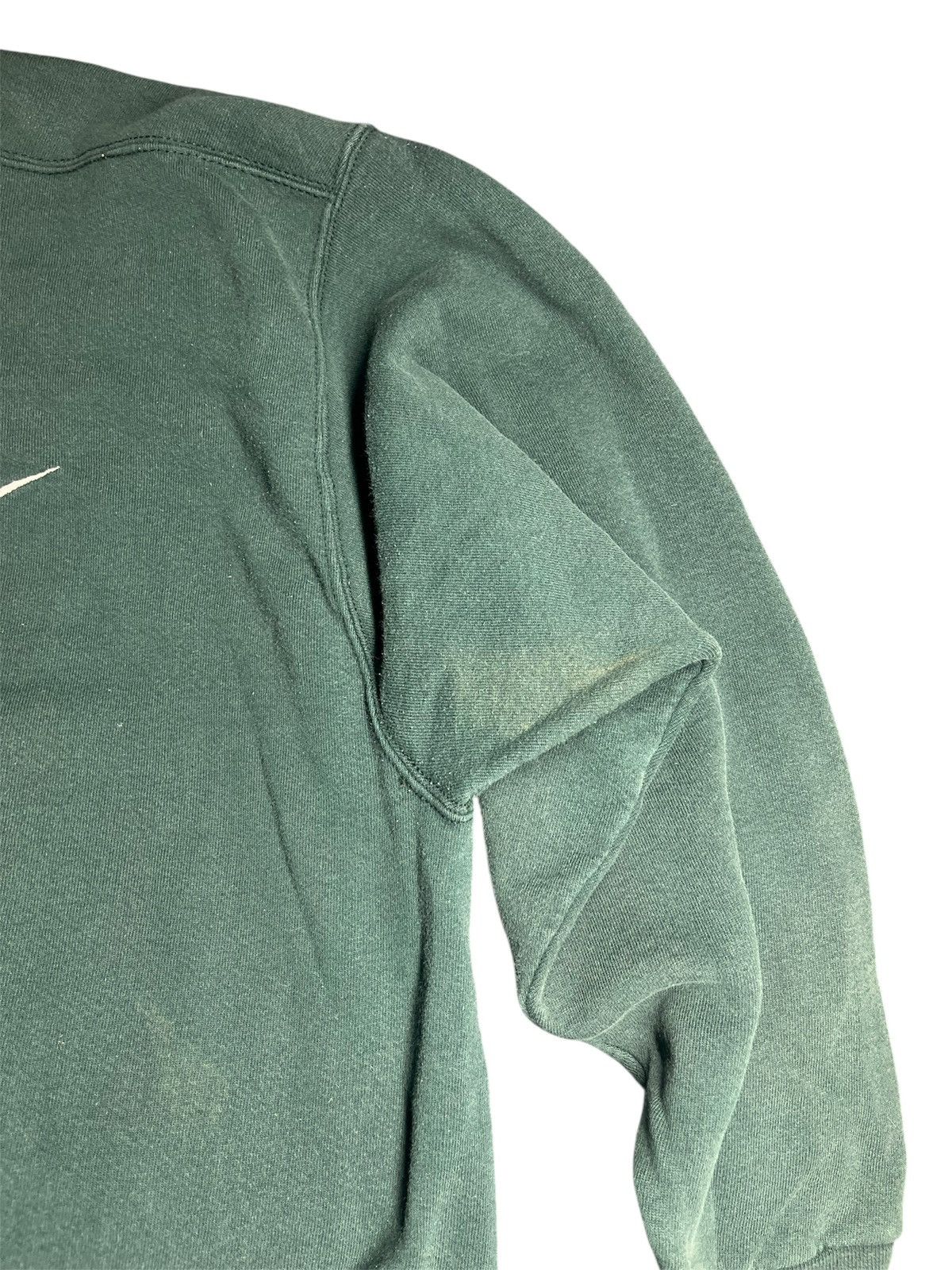 Nike Vintage 90s Nike Swoosh Crewneck - Faded Green - Distressed Size US L / EU 52-54 / 3 - 9 Thumbnail