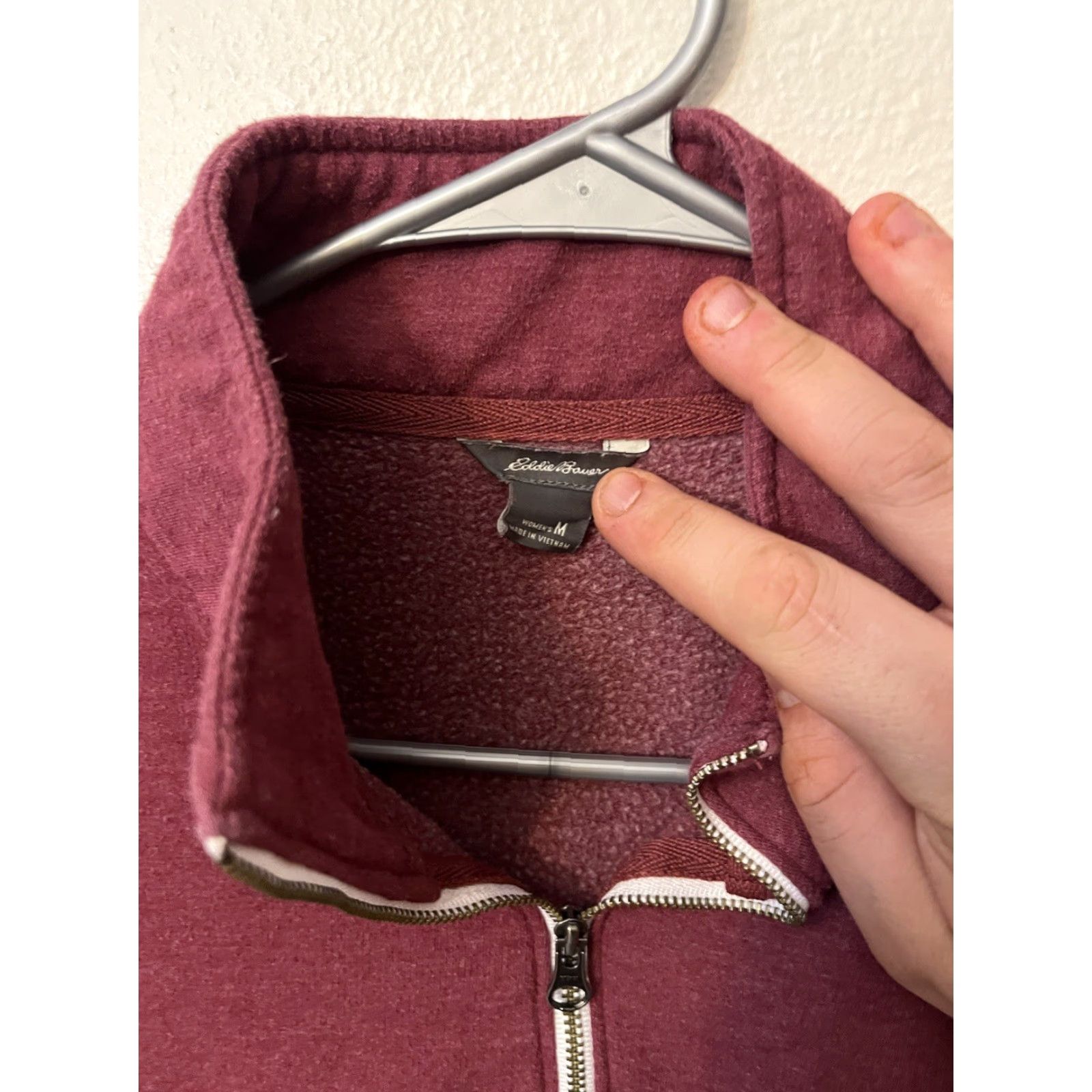 Eddie Bauer Eddie Bauer Sweater 1/4 Zip Pullover Fleece Size Medium Maroon Red Size M / US 6-8 / IT 42-44 - 2 Thumbnail