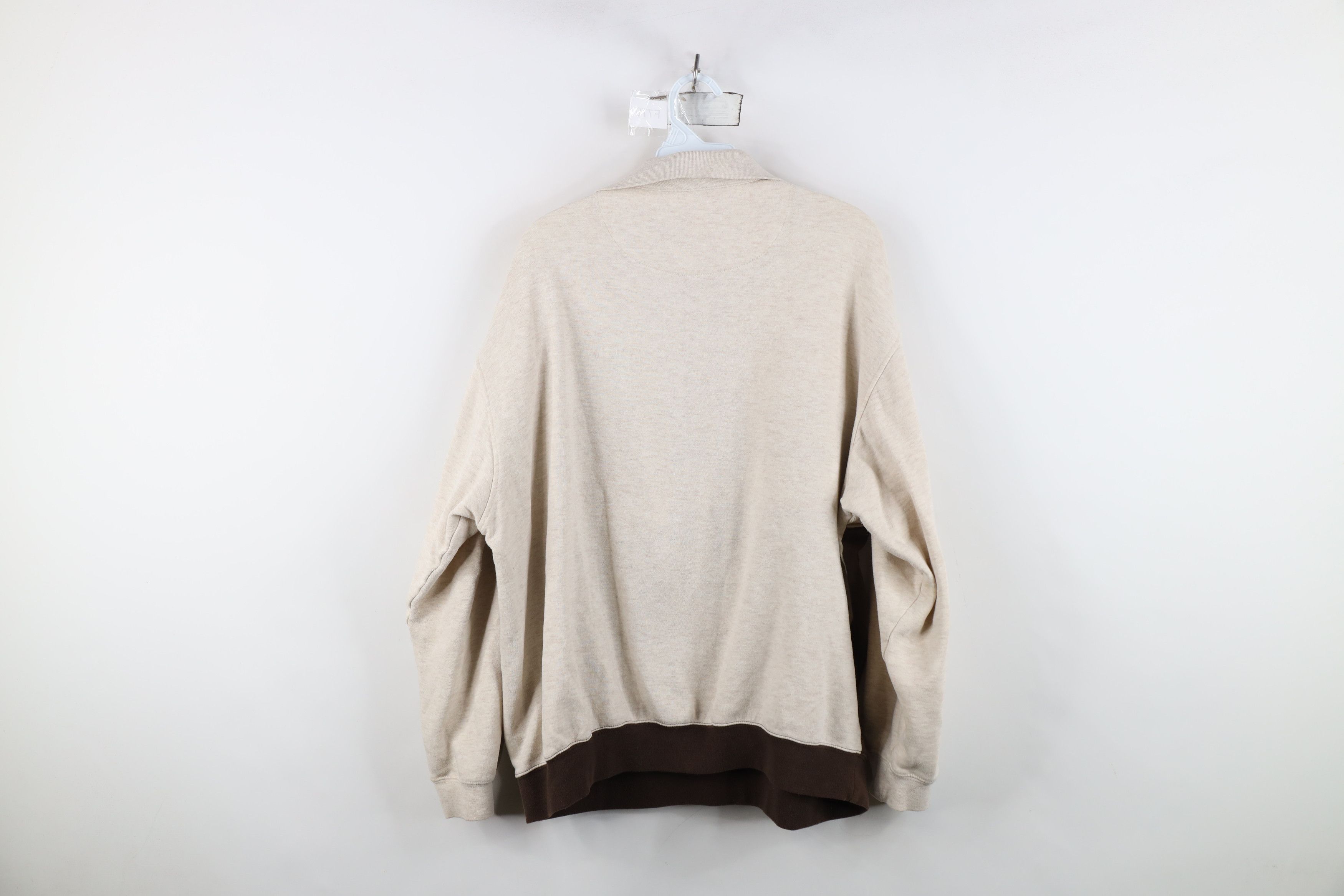Vintage Vintage 90s Streetwear Collared Pullover Sweatshirt Brown Size US XL / EU 56 / 4 - 11 Thumbnail