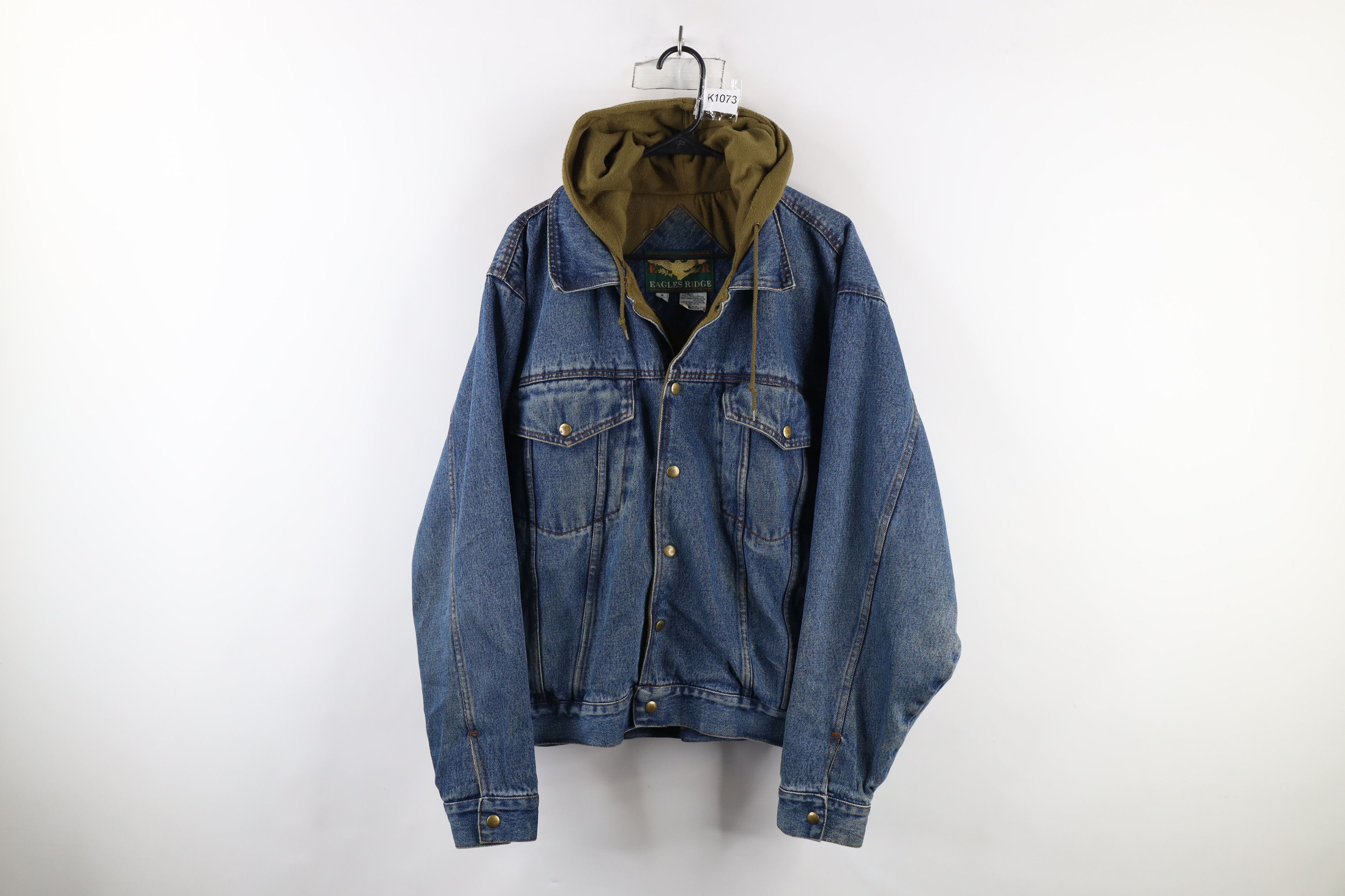 Vintage Vintage 90s Streetwear Hooded Denim Jean Trucker Jacket Size US M / EU 48-50 / 2 - 1 Thumbnail
