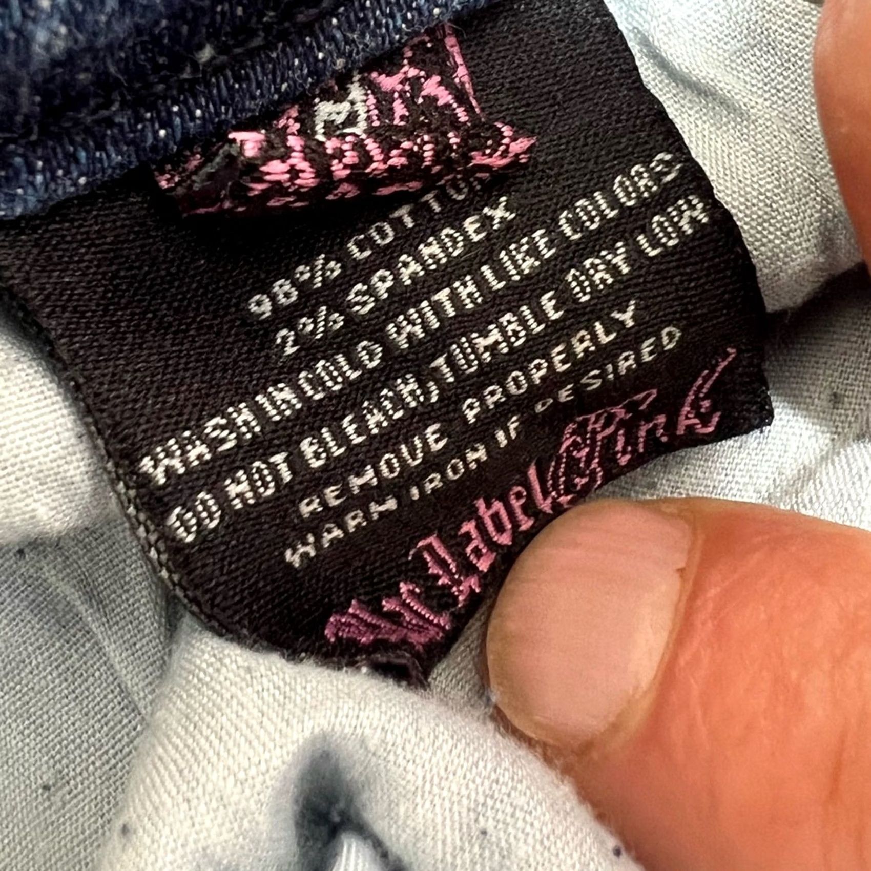Vintage Blac Label Pink Jeans Women 27x34 Straight Leg Dark Blue Denim Size 27" / US 4 / IT 40 - 6 Thumbnail