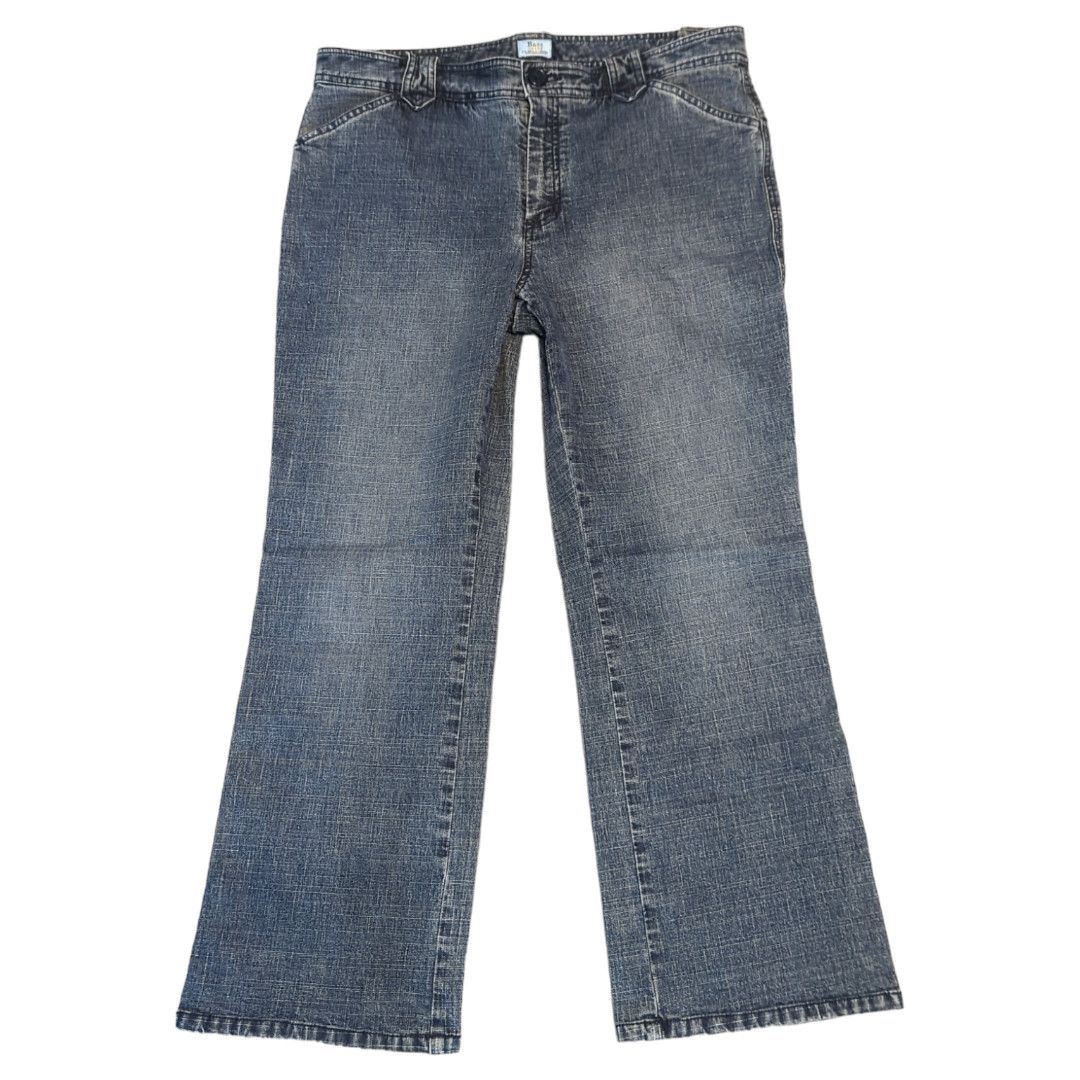 Bass BASS Blue Distressed Pattern Bootcut Jeans Women's Size 12 Size 34" / US 12 / IT 48 - 1 Thumbnail