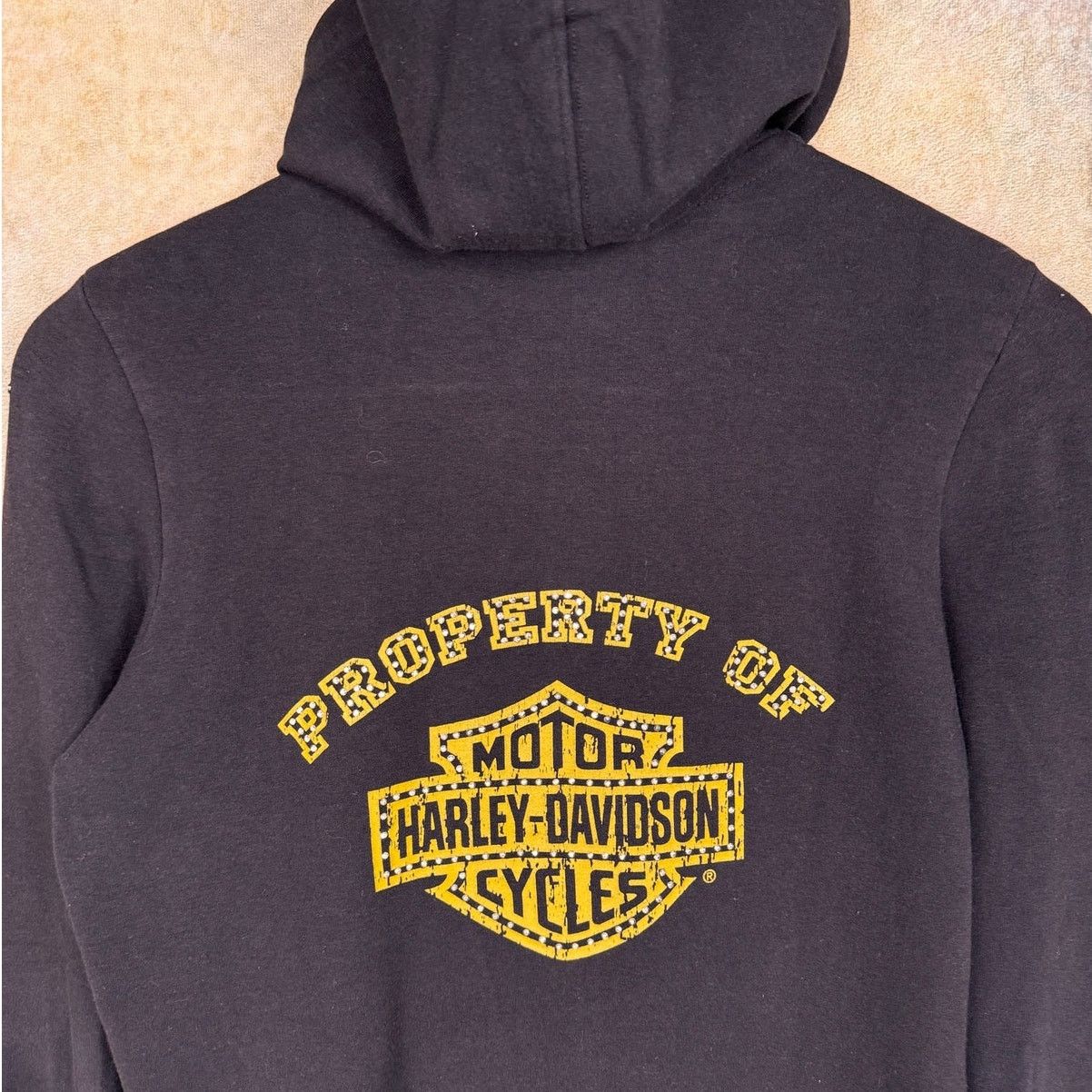 Harley Davidson × Vintage VTG Y2K Harley Davidson Gemstone Hoodie Sweatshirt Black Size S / US 4 / IT 40 - 5 Thumbnail