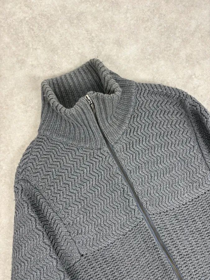 Daniele Alessandrini 2000s Daniele Alessandrini Textured Classy Gray Wool Zip-Up Sweater Size US S / EU 44-46 / 1 - 5 Thumbnail