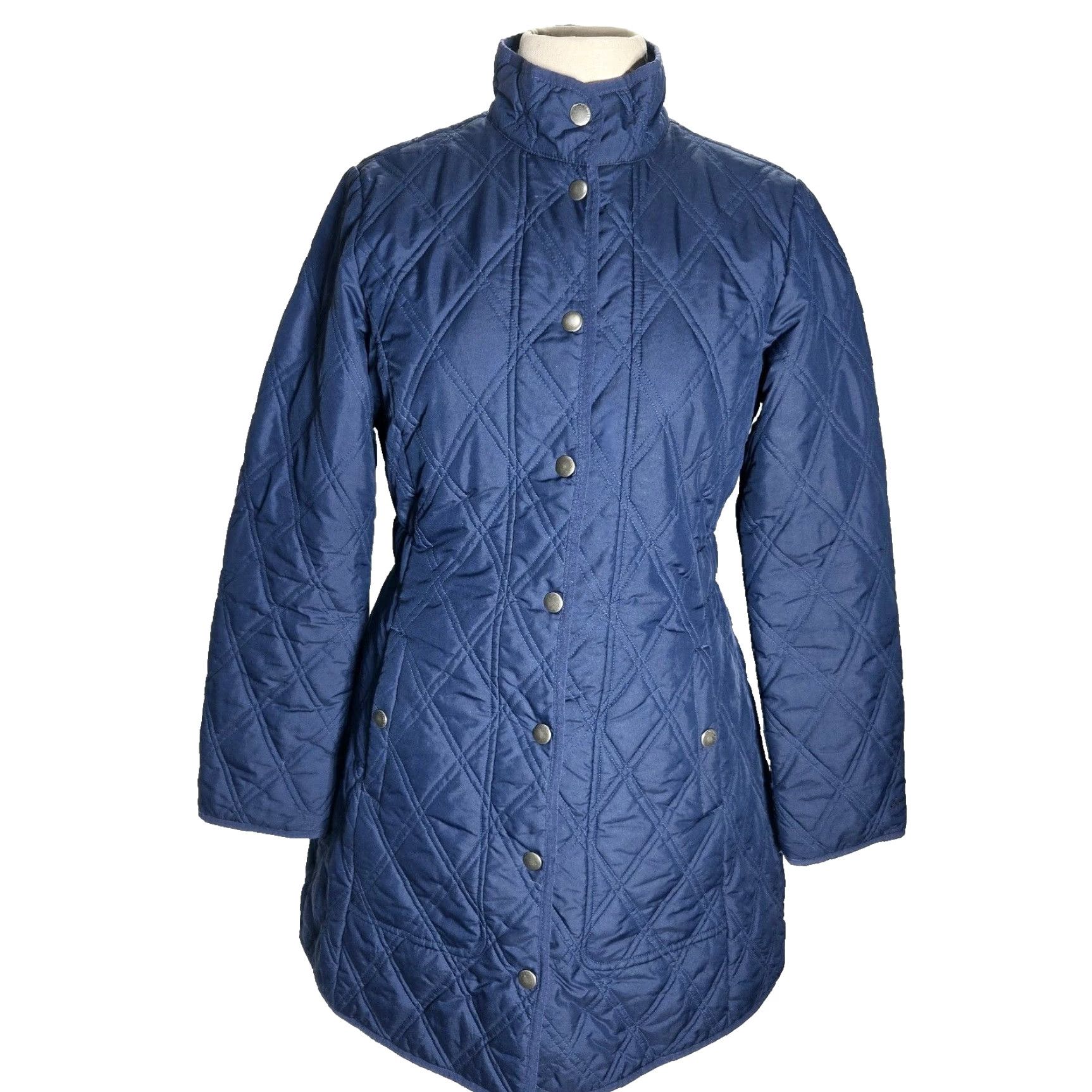 Eddie Bauer Eddie Bauer Womens PXS Quilted Jacket Blue Snap Button Pockets Lightweight Size XS / US 0-2 / IT 36-38 - 2 Thumbnail