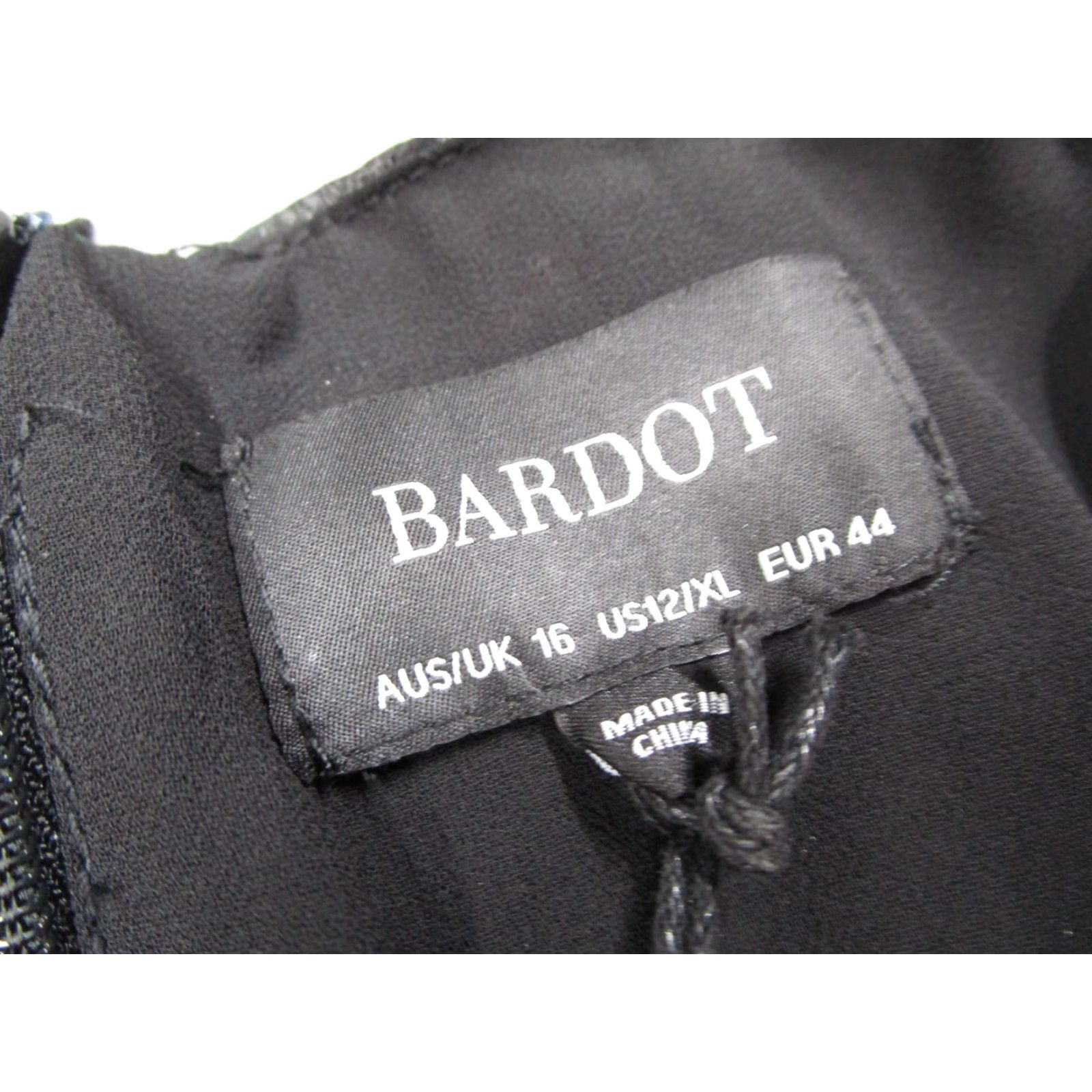 Vintage Bardot Dress Women 12 Extra Large Black Leopard Floral Long Sleeve Minidress Size XL / US 12-14 / IT 48-50 - 3 Thumbnail