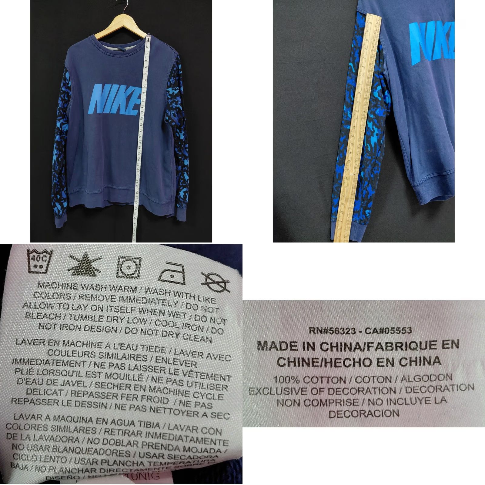Nike Nike Blue Graphic Print Sweatshirt Knit Pullover Long Sleeve Men Size XL Size US XL / EU 56 / 4 - 8 Thumbnail