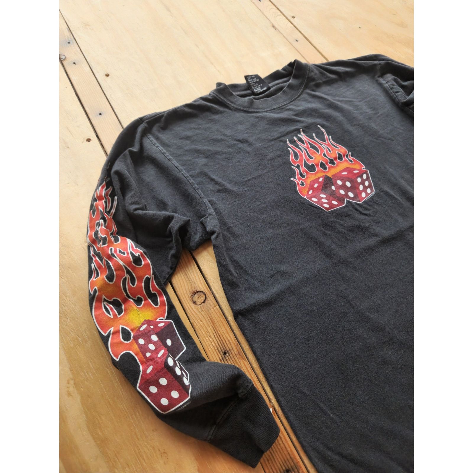 Vintage Vintage Bikers Den Flames Dice Double Sided Shirt Grunge Y2k Size M / US 6-8 / IT 42-44 - 4 Thumbnail