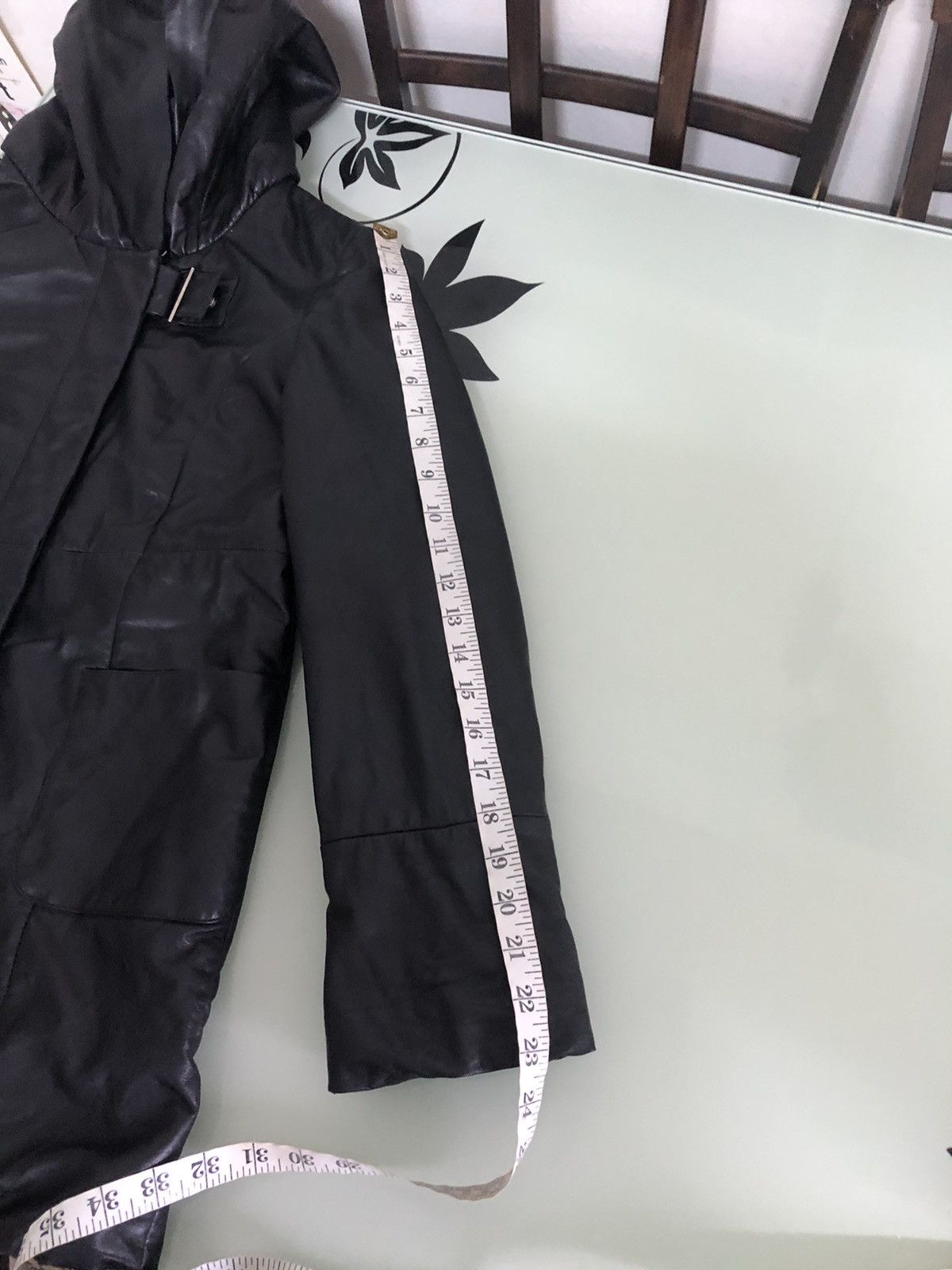 Balmain 🏴 Vintage Balmain Paris Soft Leather Long Jacket Wt Hoodie Size S / US 4 / IT 40 - 24 Thumbnail