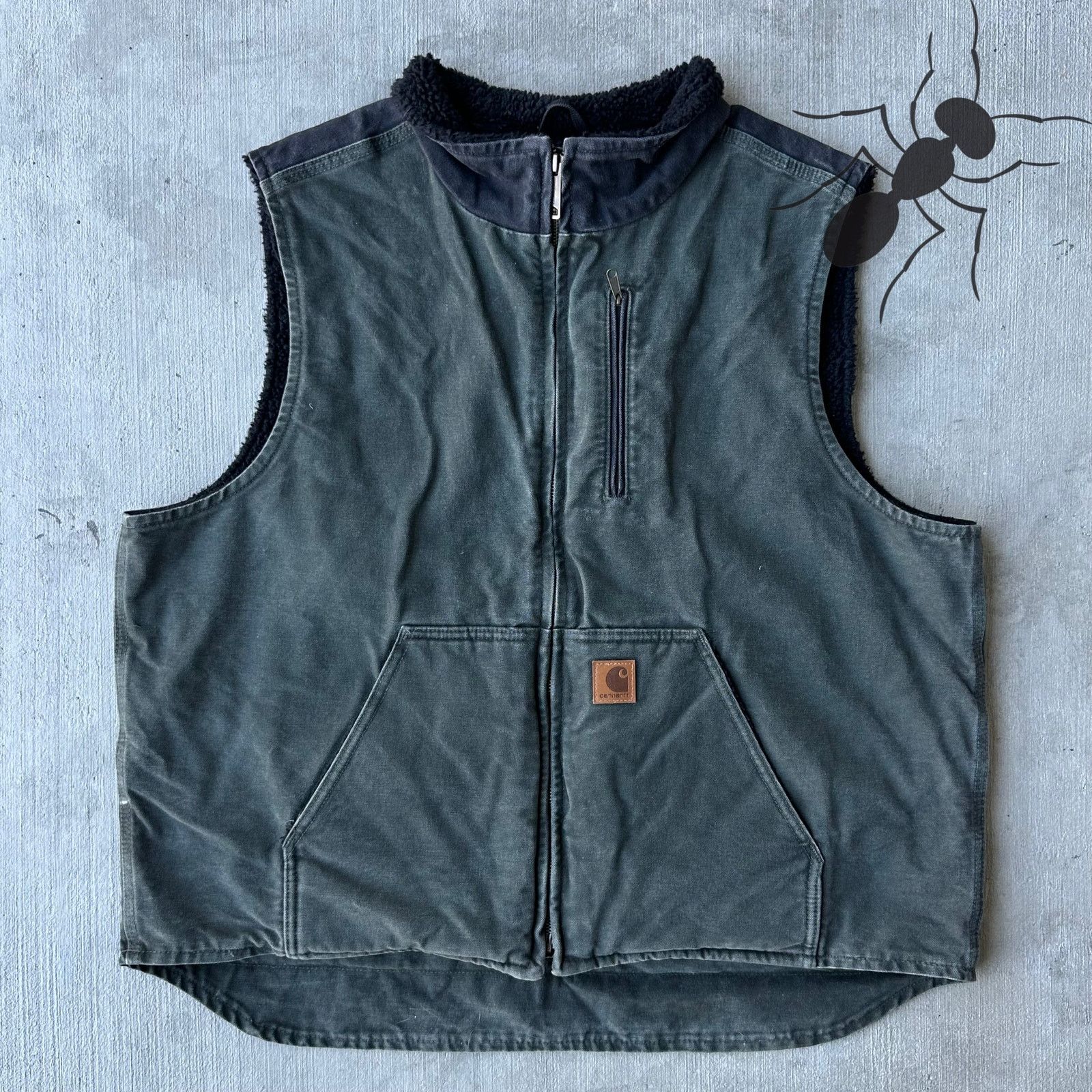 Vintage Y2K Carhartt V33 Green work wear vest