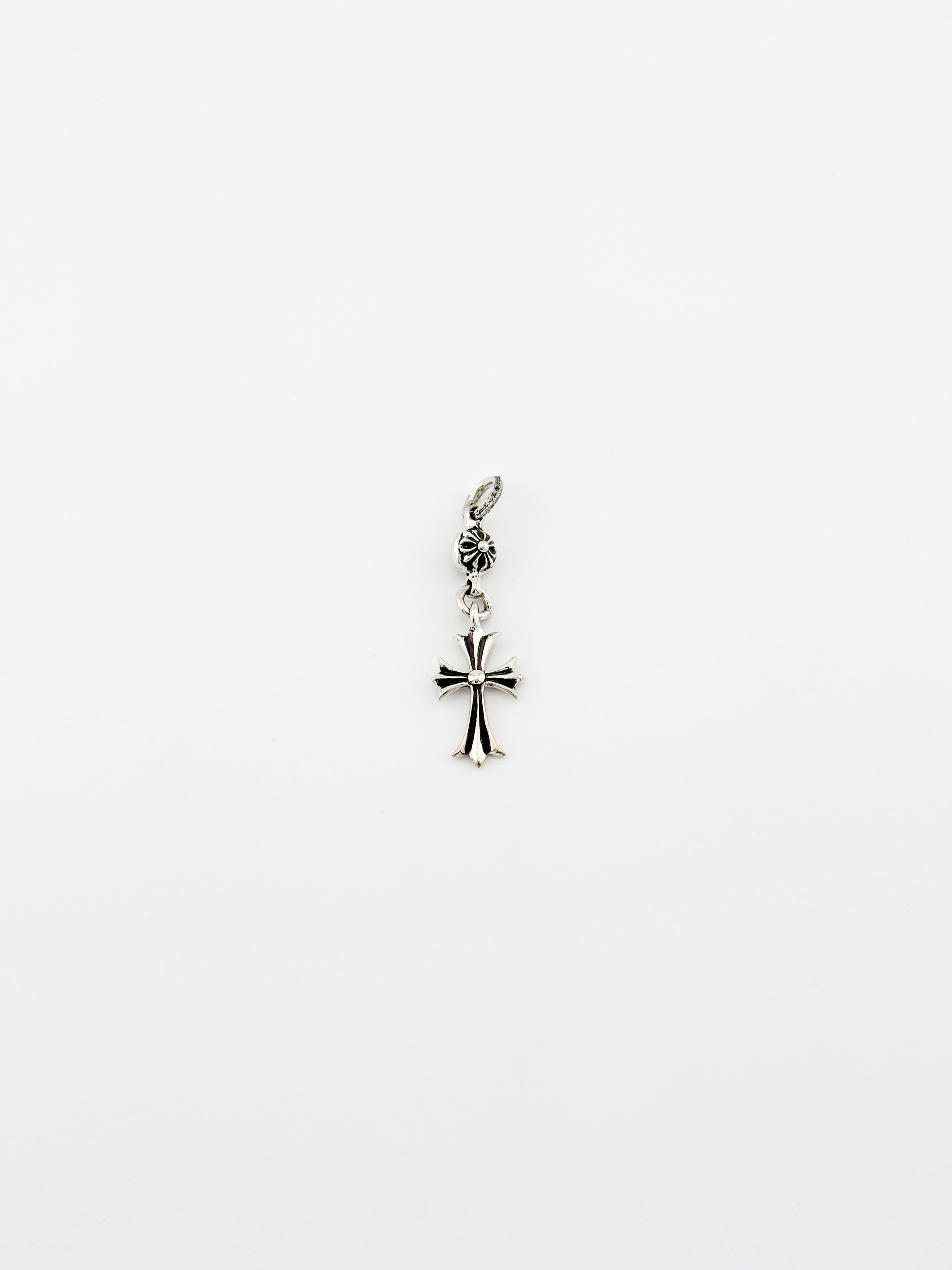Chrome Hearts RARE! Sterling Silver Tiny Cross Long Pendant Size ONE SIZE - 1 Thumbnail