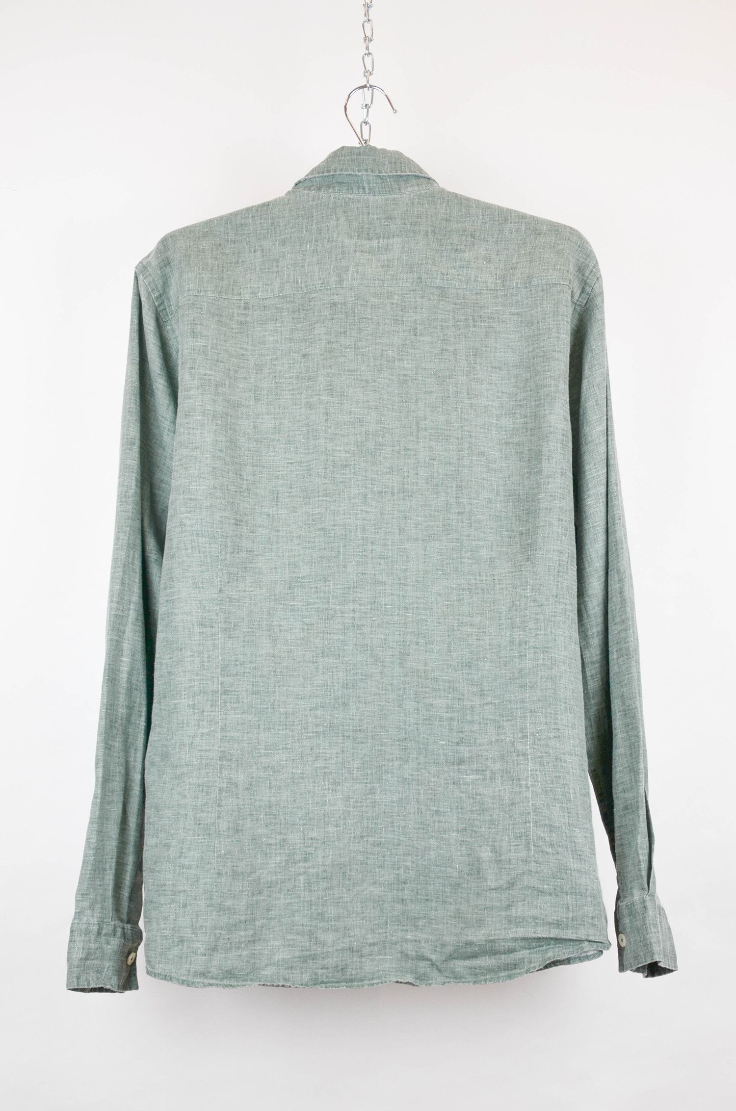 Hackett HACKETT LONDON Slim Green Linen Shirt - L Size US L / EU 52-54 / 3 - 2 Thumbnail