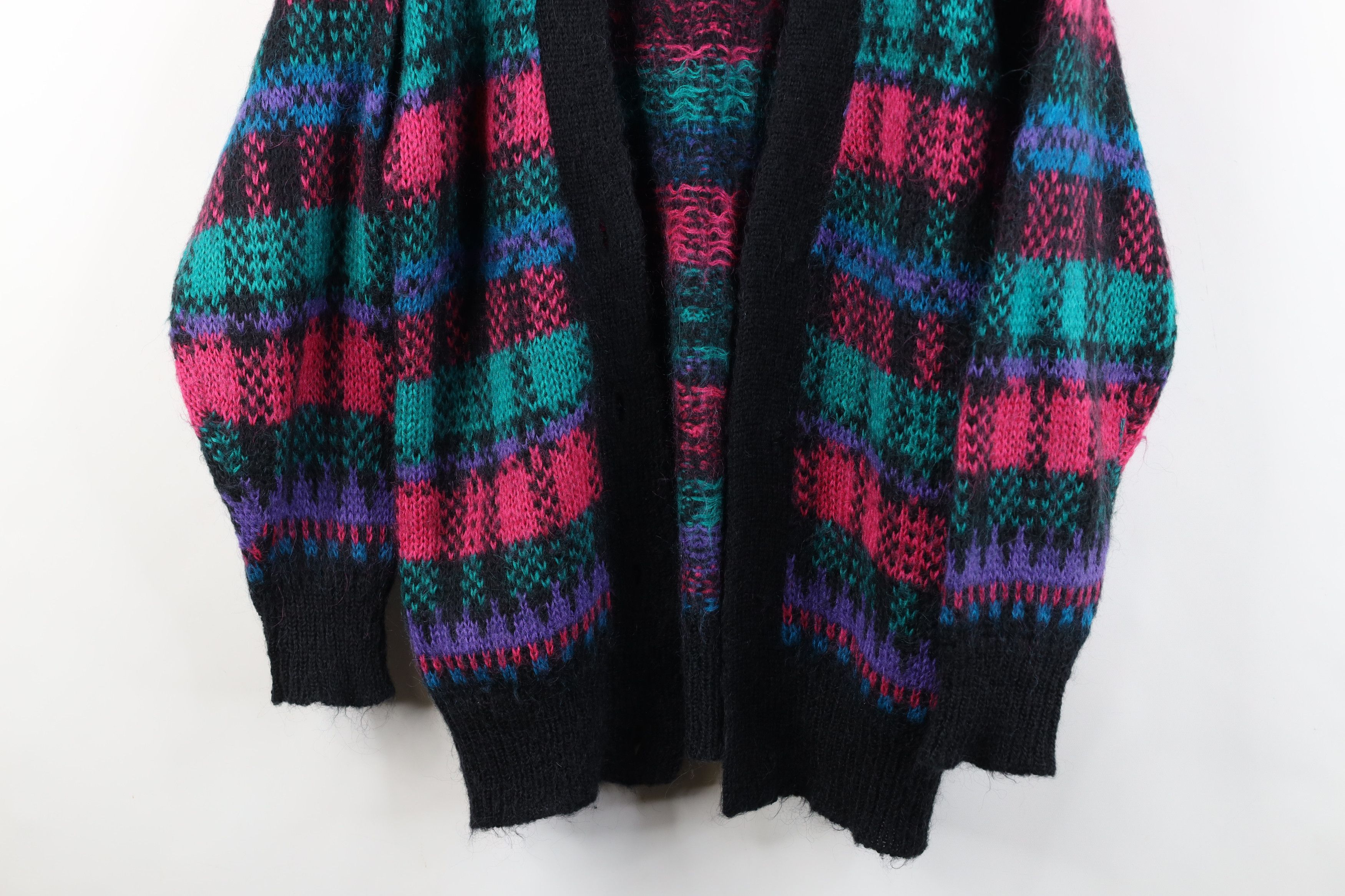 Vintage Vintage 90s Streetwear Mohair Wool Knit Cardigan Sweater Size L / US 10 / IT 46 - 3 Thumbnail