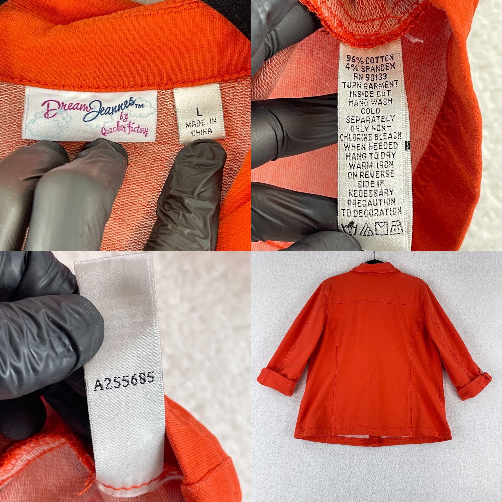 Quacker Factory Quacker Factory Jacket Womens Large Orange Button Front Bedazzled Long Sleeve Size L / US 10 / IT 46 - 9 Thumbnail
