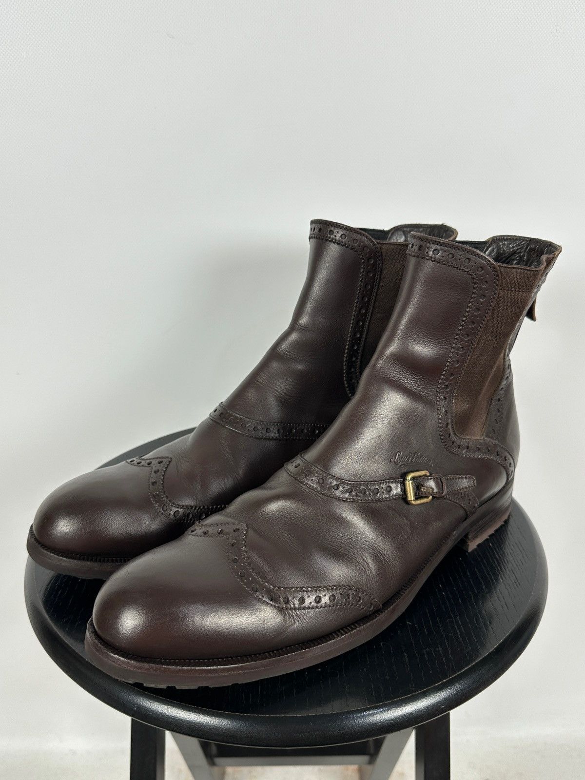 Louis Vuitton Louis Vuitton Brown Leather Chelsea Wingtip Brogue Boots Size US 12 / EU 45 - 2 Thumbnail