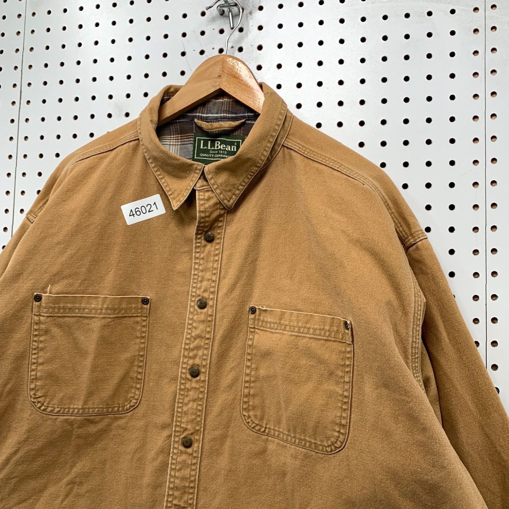 Vintage LL Bean Canvas Snap Jacket Mens 2XL Cropped Flannel Lined Shacket Workwear Jacket Size US XXL / EU 58 / 5 - 6 Thumbnail