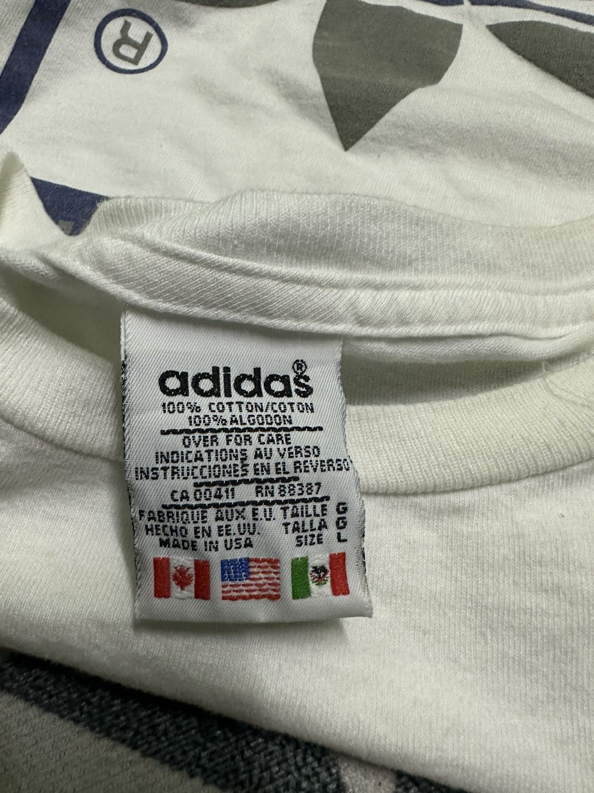 Vintage Vintage 90s Adidas France big logo tee Size US L / EU 52-54 / 3 - 5 Thumbnail