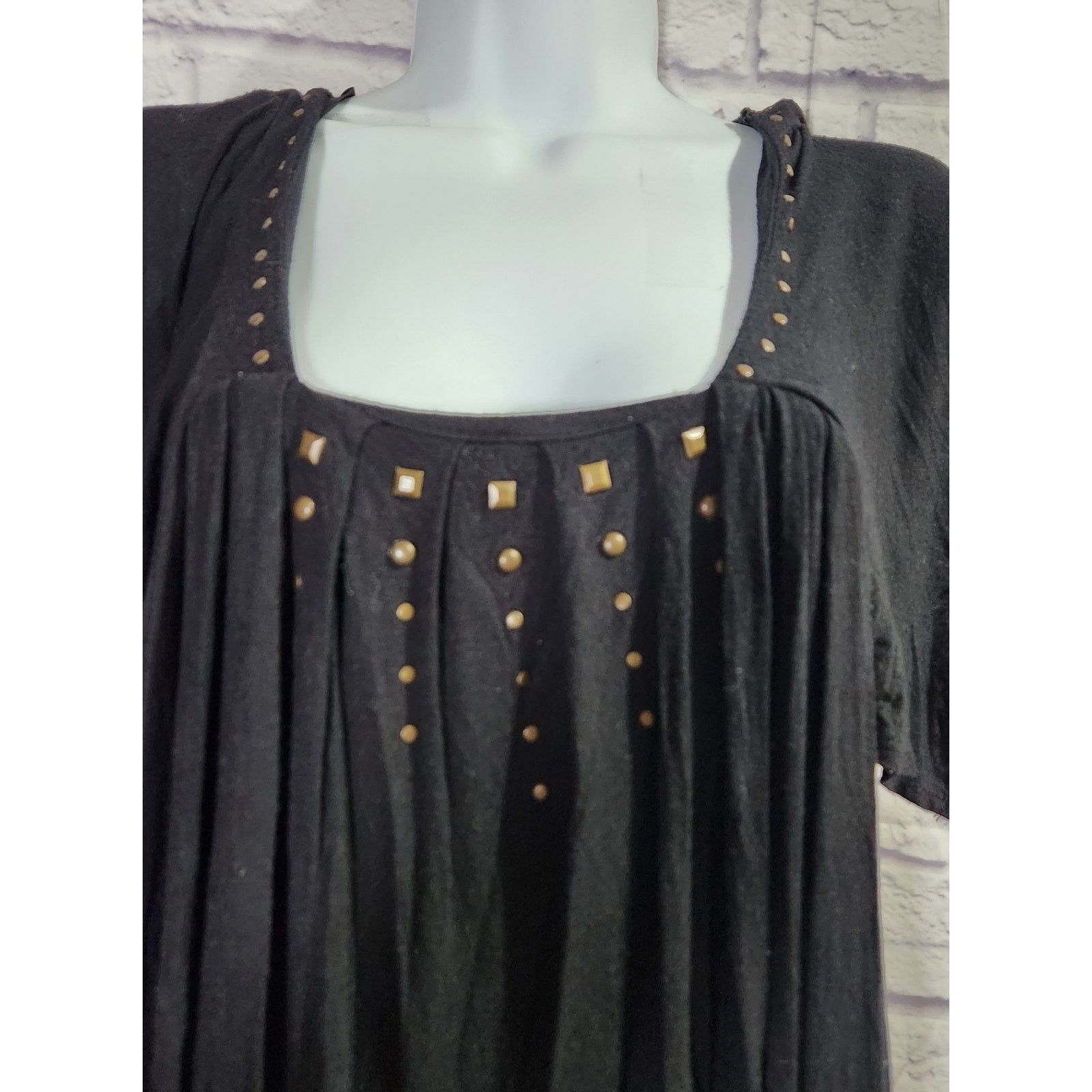 Other Uniform JPR Black Pleated Stud Bodice Cap Flutter Sleeves M Size M / US 6-8 / IT 42-44 - 2 Thumbnail