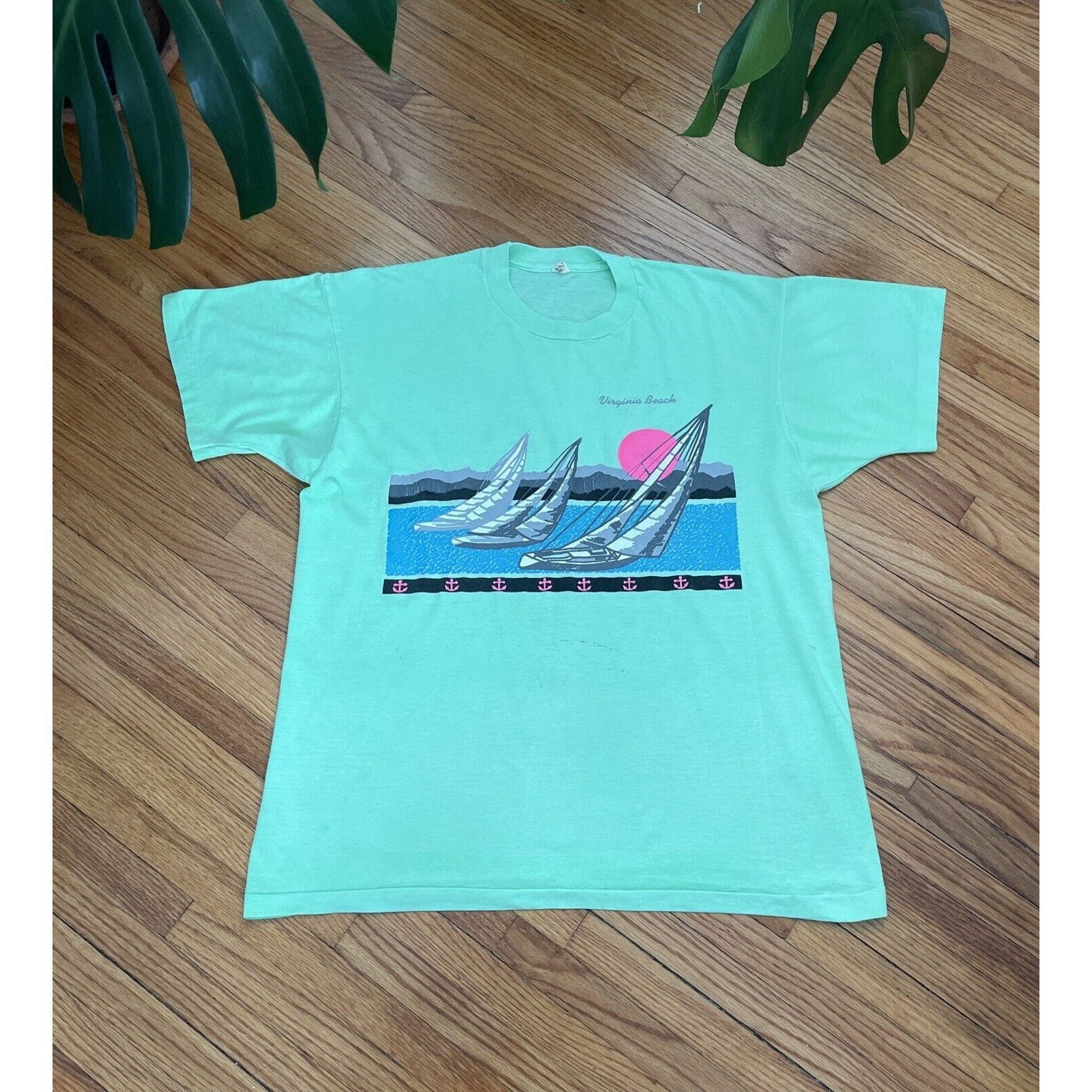 Other Vintage 80s 90s XL Virginia Beach Sailing Screen Stars Singl Size US XL / EU 56 / 4 - 1 Thumbnail