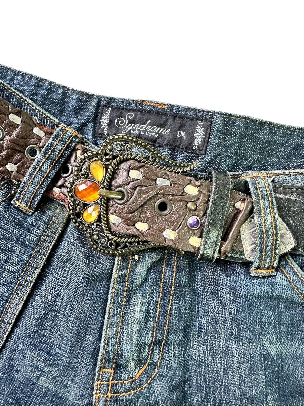 Unowned Syndrome Jeans Flare Pants Size 32" / US 10 / IT 46 - 6 Thumbnail