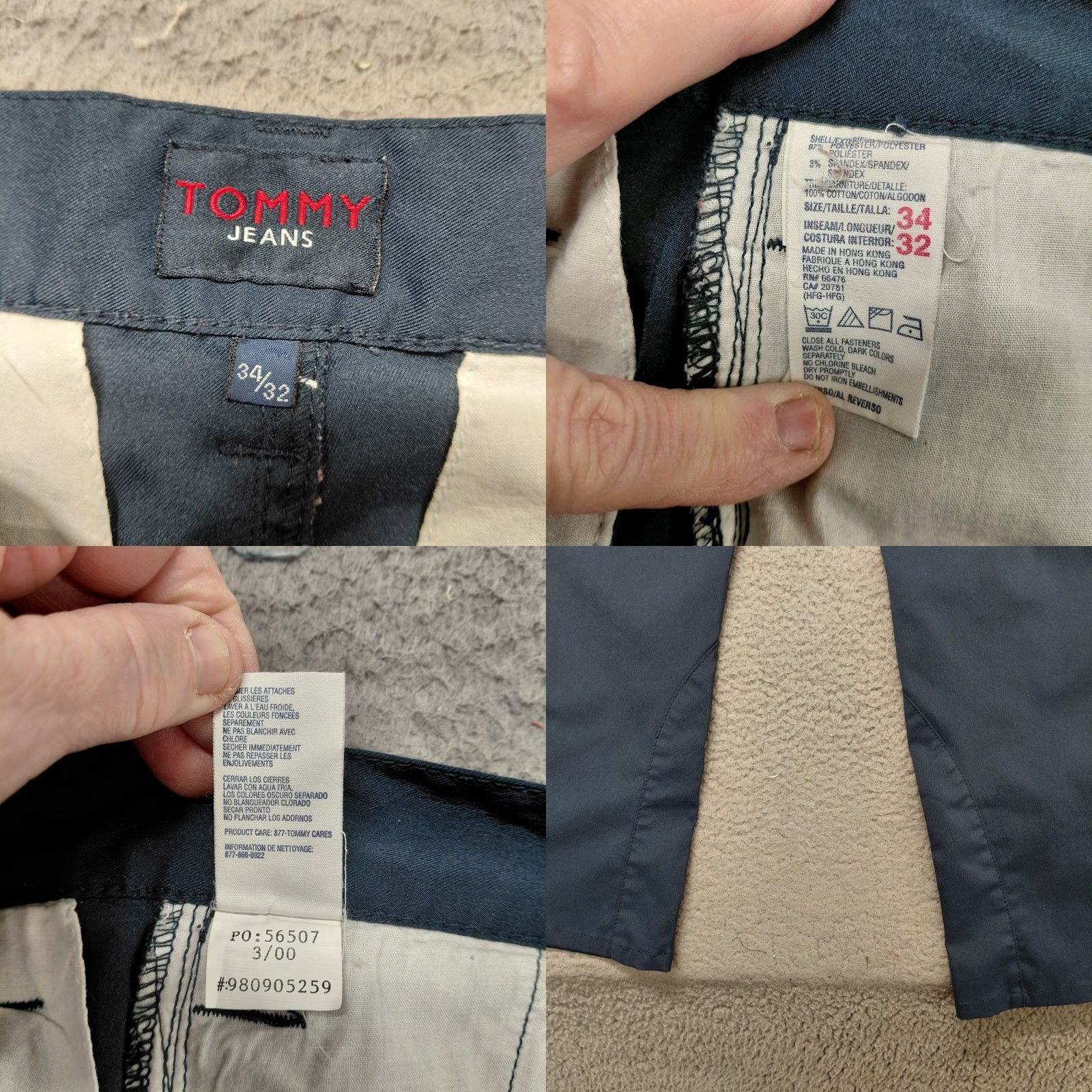 Tommy Hilfiger VINTAGE Tommy Hilfiger Pants Mens 34W/32L Blue Reinforced Knees Zip Legs 30x31 Classic Chino Size US 34 / EU 50 - 9 Thumbnail
