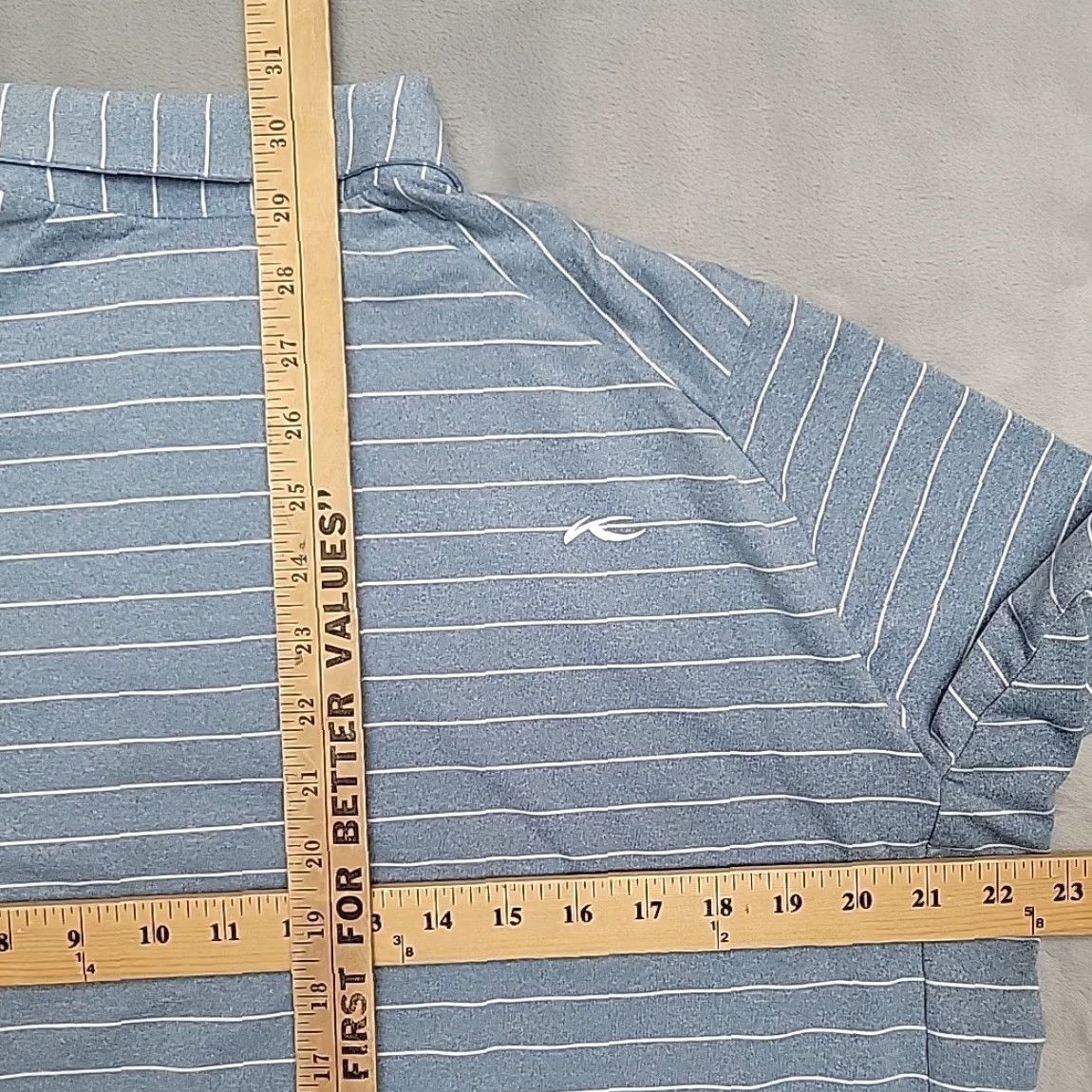 KJUS VINTAGE KJUS Polo Shirt Mens LT Blue Striped Performance Stretch UPF 50 Golf Outdoors Shirt Size US L / EU 52-54 / 3 - 7 Thumbnail