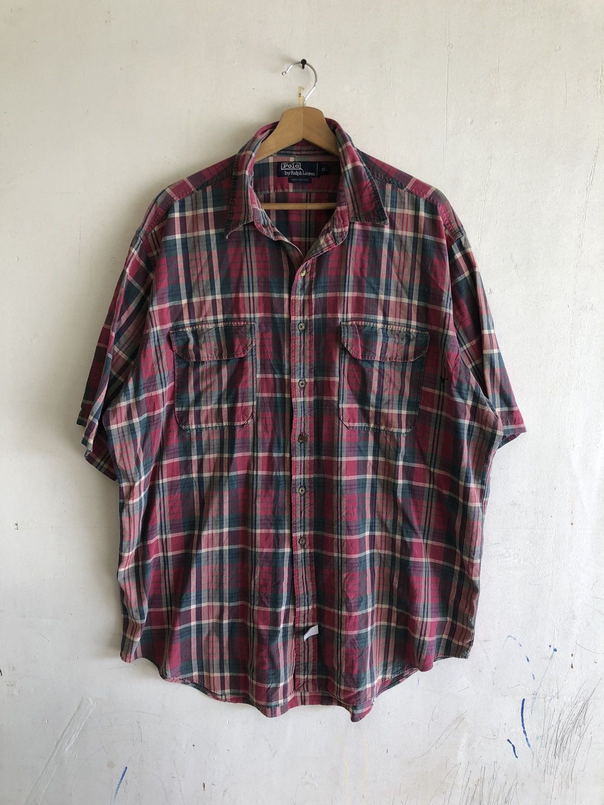 Polo Ralph Lauren × Vintage Vintage Flannel Polo Ralph Lauren Button Up Size US XL / EU 56 / 4 - 1 Thumbnail