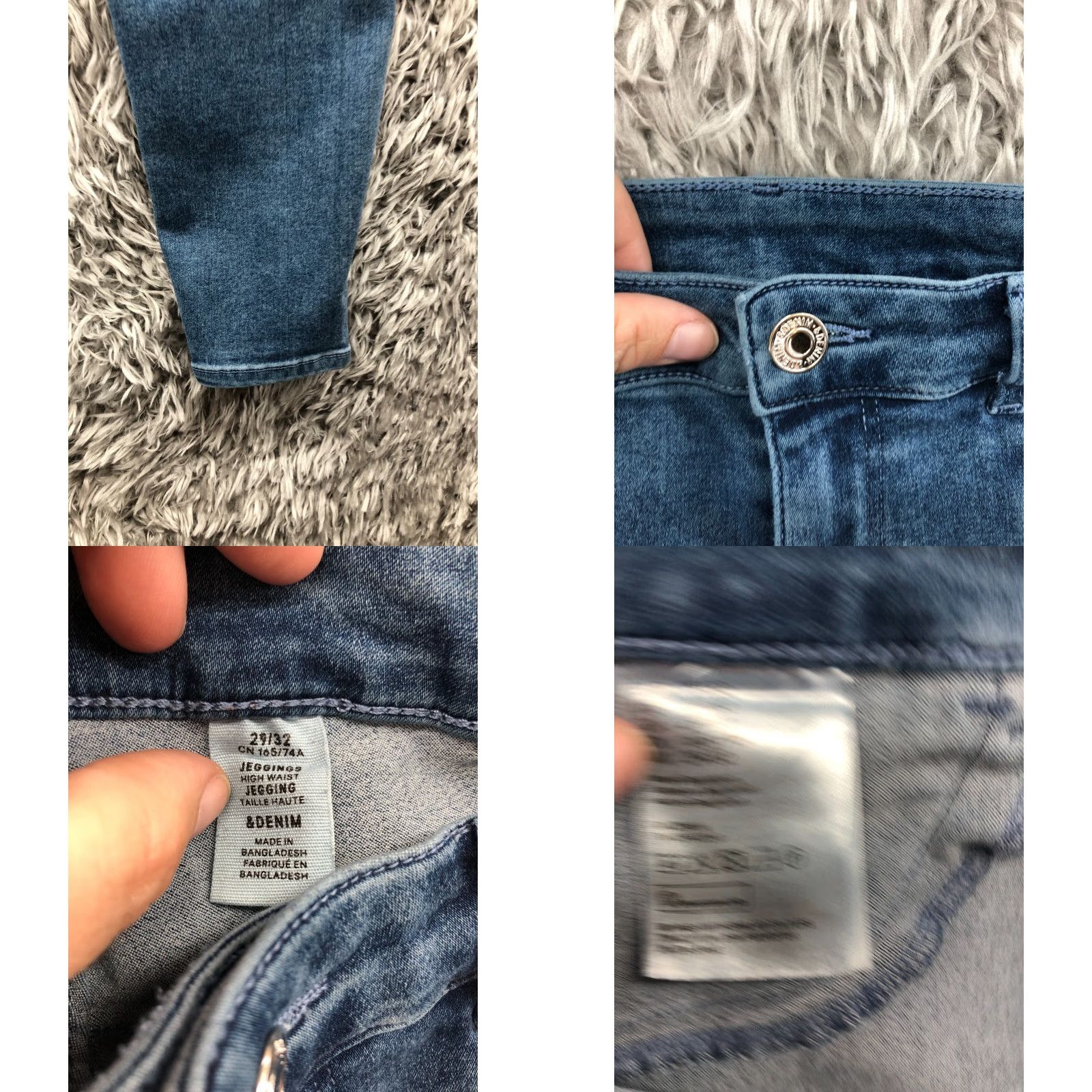 H&M H&M High Waist Jegging Jeans Size 29 Womens Mid Rise Dark Wash Blue Denim Jeans Regular Womens 29 Blue Denim Size 29" - 8 Thumbnail
