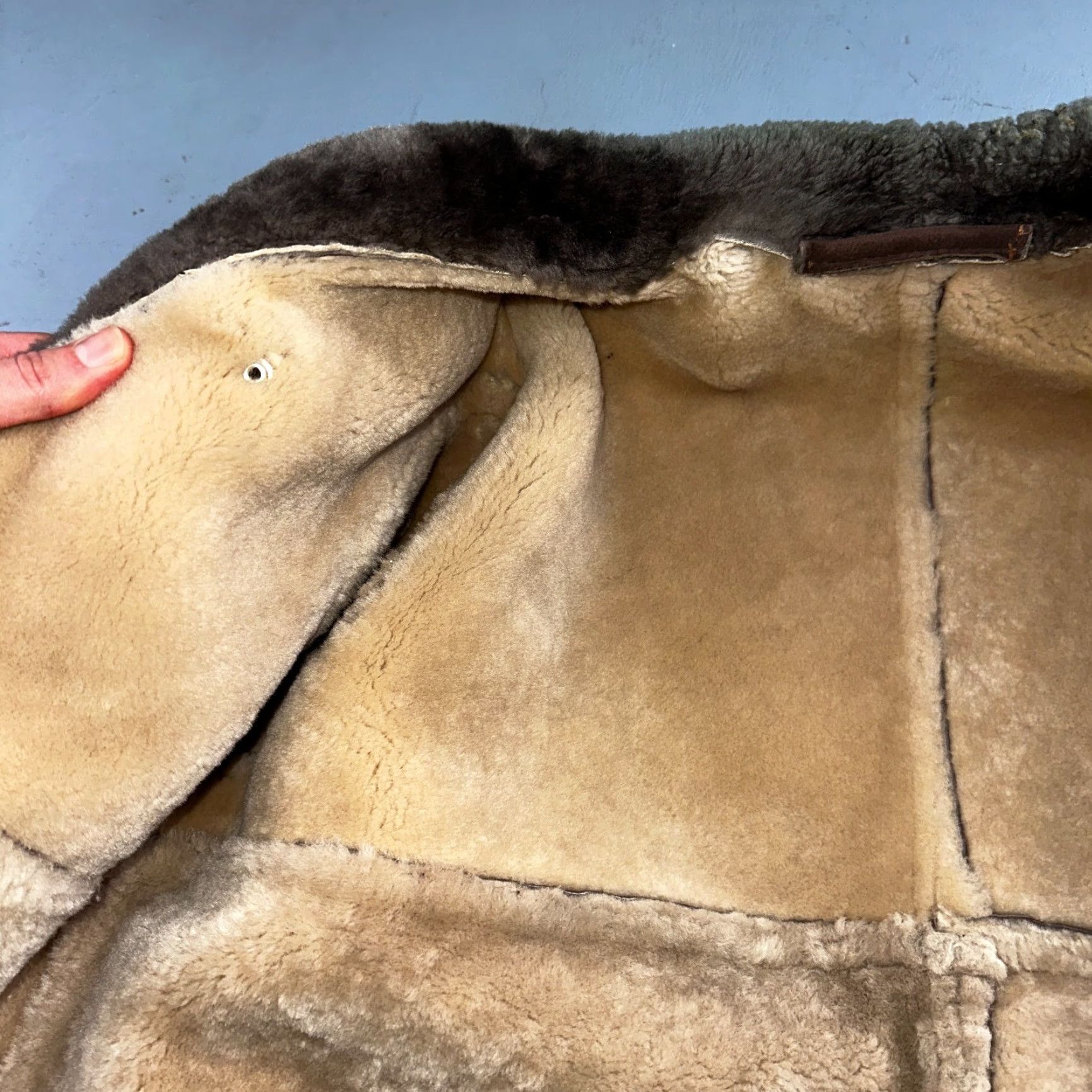 Vintage VTG Mens Coat Suede 60s Western Ranch Trucker Jacket Fur Sherpa 44 Brown 1960s Size US S / EU 44-46 / 1 - 5 Thumbnail