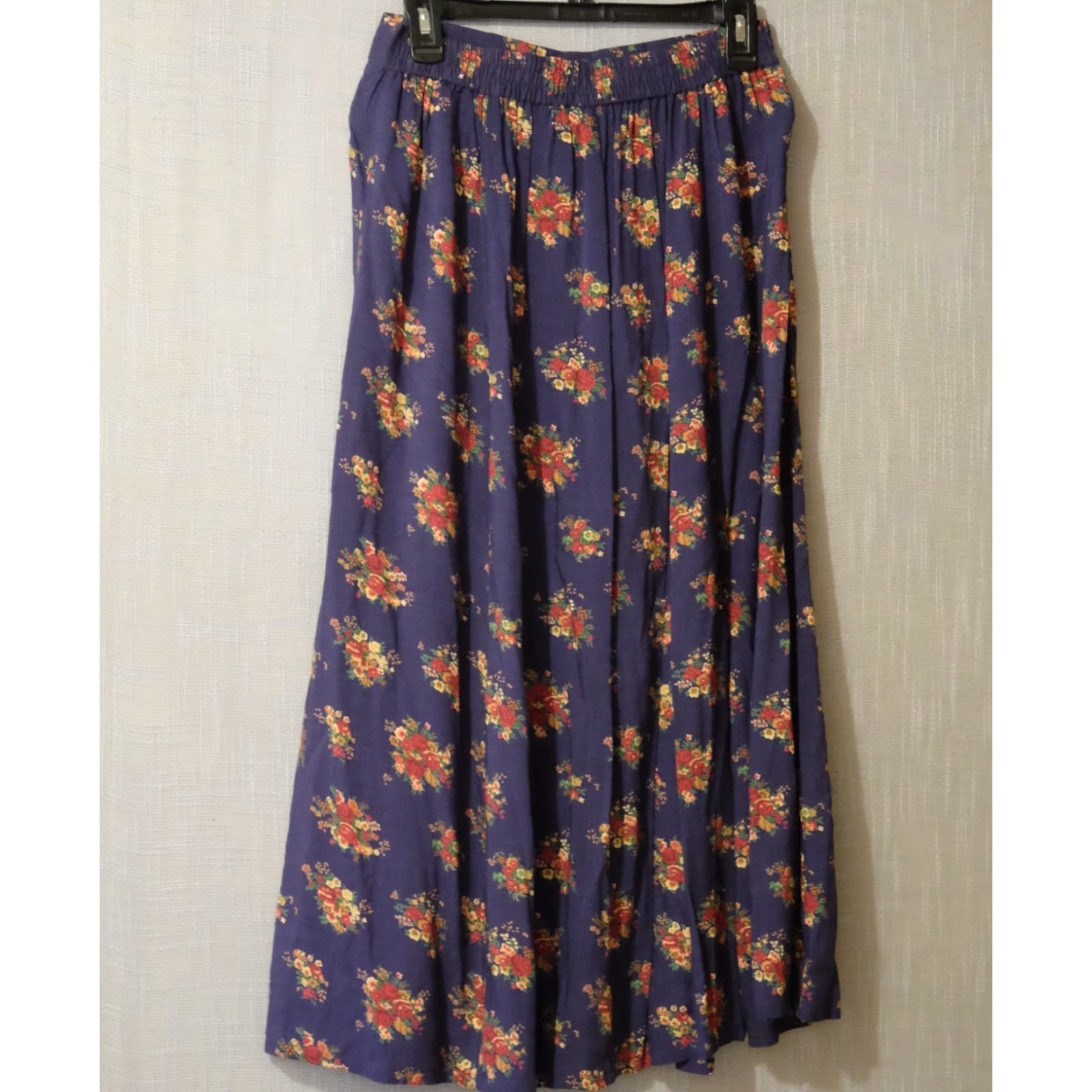 Vintage Nwot! Sag Harbor 100% Rayon Button Front Maxi Skirt Floral Women's M Navy 90s Sag Harbor Skirt Womens M Maxi Navy Floral Button Front 90s Size 32" / US 10 / IT 46 - 4 Thumbnail