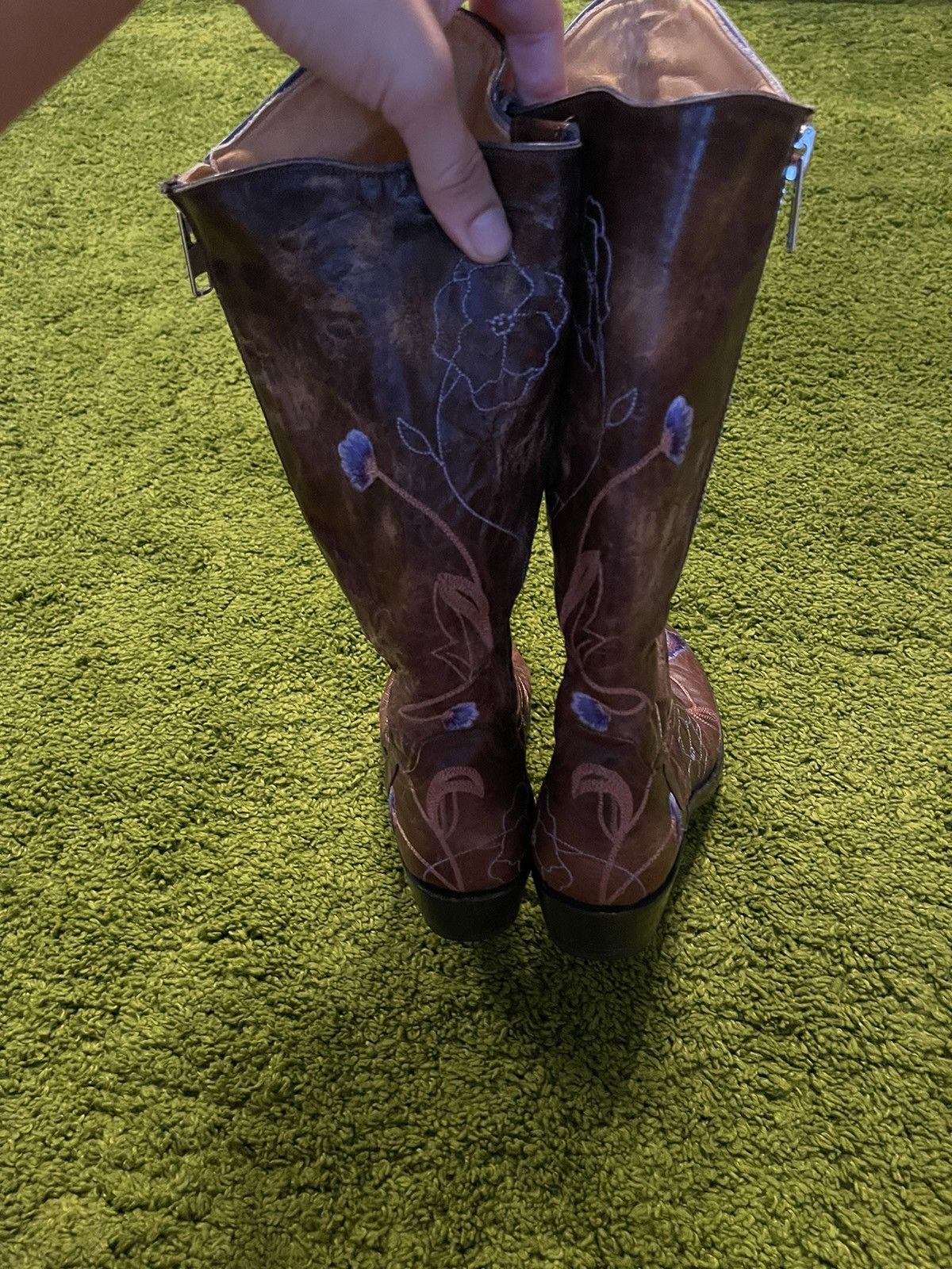 Cowboy Equipment × Genuine Leather × Old Gringo Old Gringo western cowboy floral embroidered boots Size US 8 / IT 38 - 4 Thumbnail