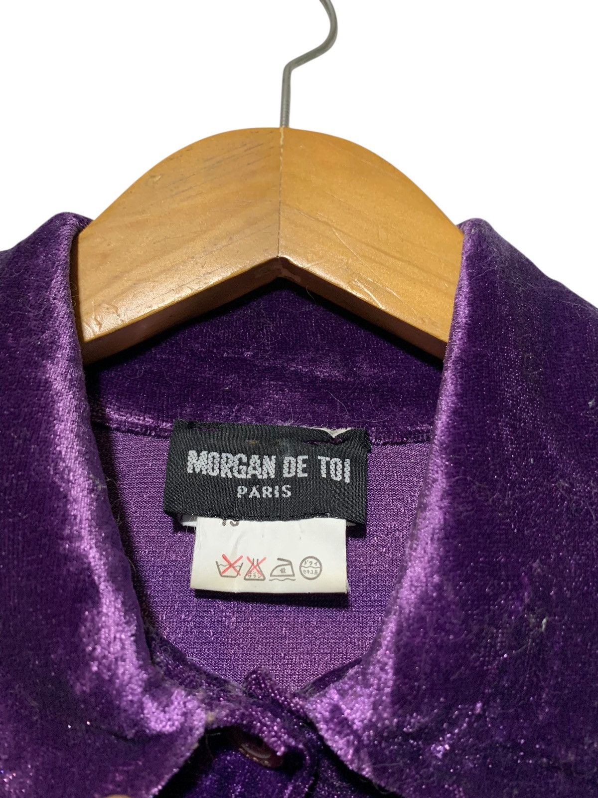 Morgan De Toi Vintage Morgan De Toi velvet purple shirt made in france Size M / US 6-8 / IT 42-44 - 6 Thumbnail