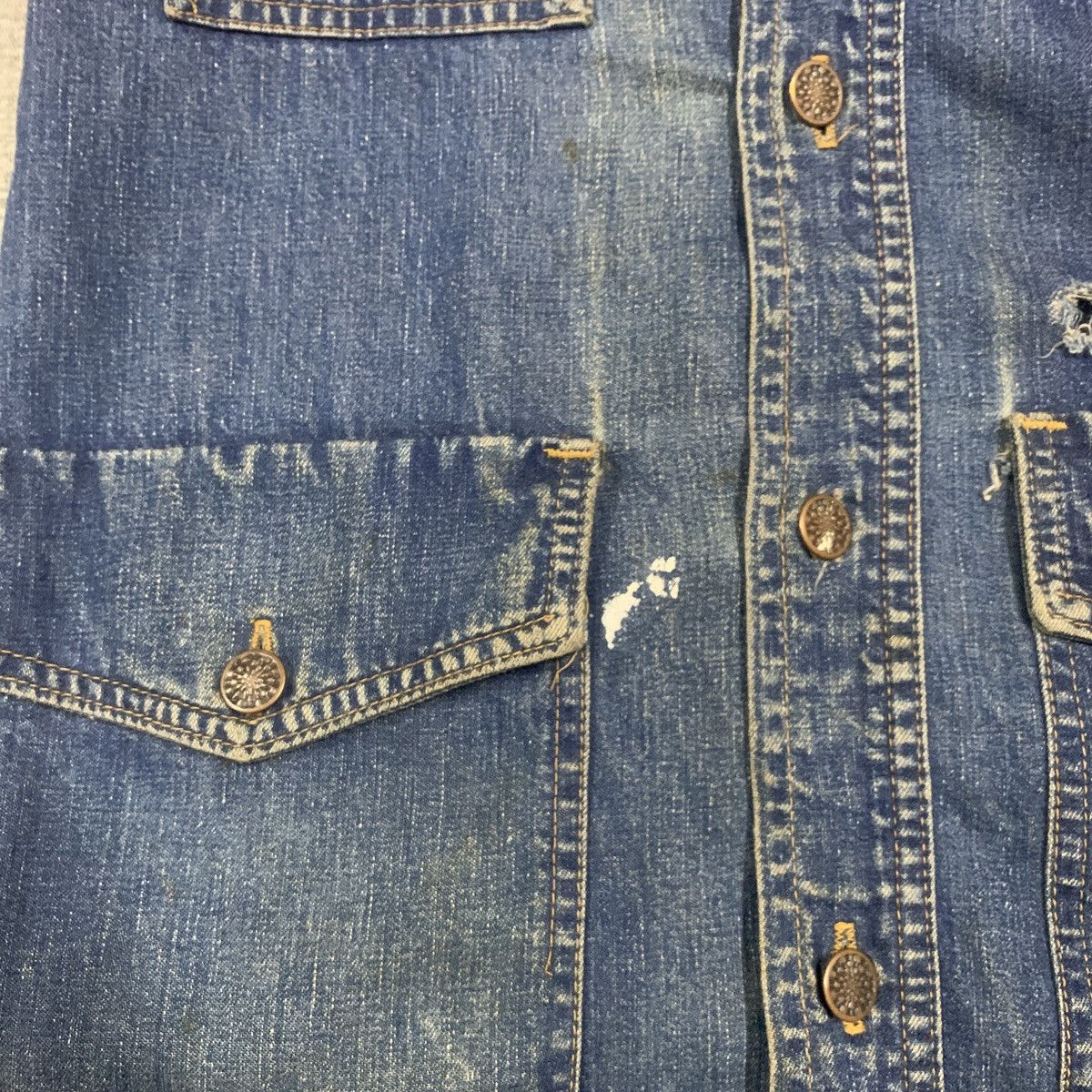 Vintage Vtg 60's 70's Bar C Ranchwear 4 Pocket Denim Work Shirt Size US M / EU 48-50 / 2 - 10 Thumbnail