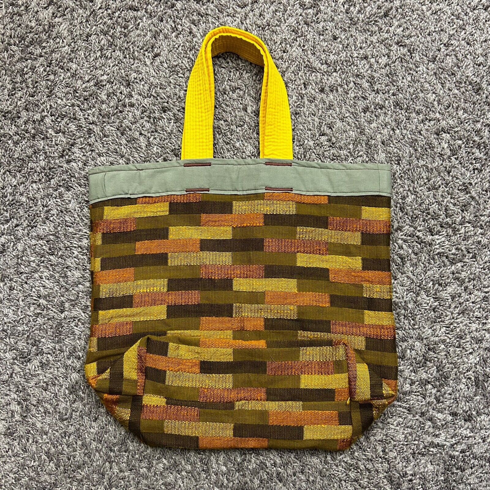 Handmade Handmade Geometric Tapestry Bag Small Tote Grocery Reusable Size ONE SIZE - 8 Thumbnail