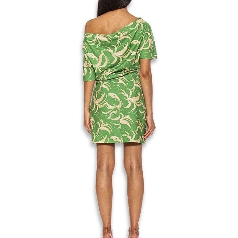 Other Alexia Admor Mini Dress Drape One Shoulder Green/Yellow L Size L / US 10 / IT 46 - 5 Thumbnail
