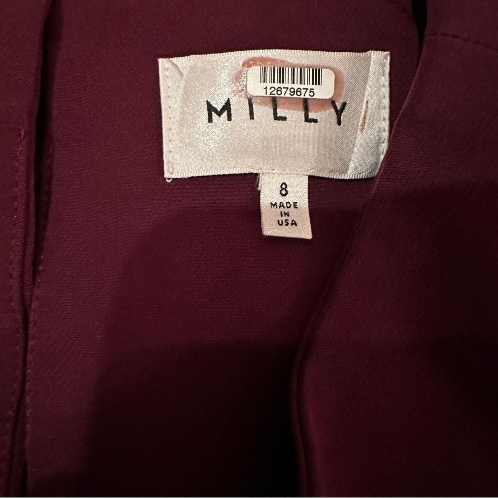 MILLY RTR Milly Cady Large Bell Ruffle Sleeve Wine Mini Dress Sz 8 Size M / US 6-8 / IT 42-44 - 8 Thumbnail