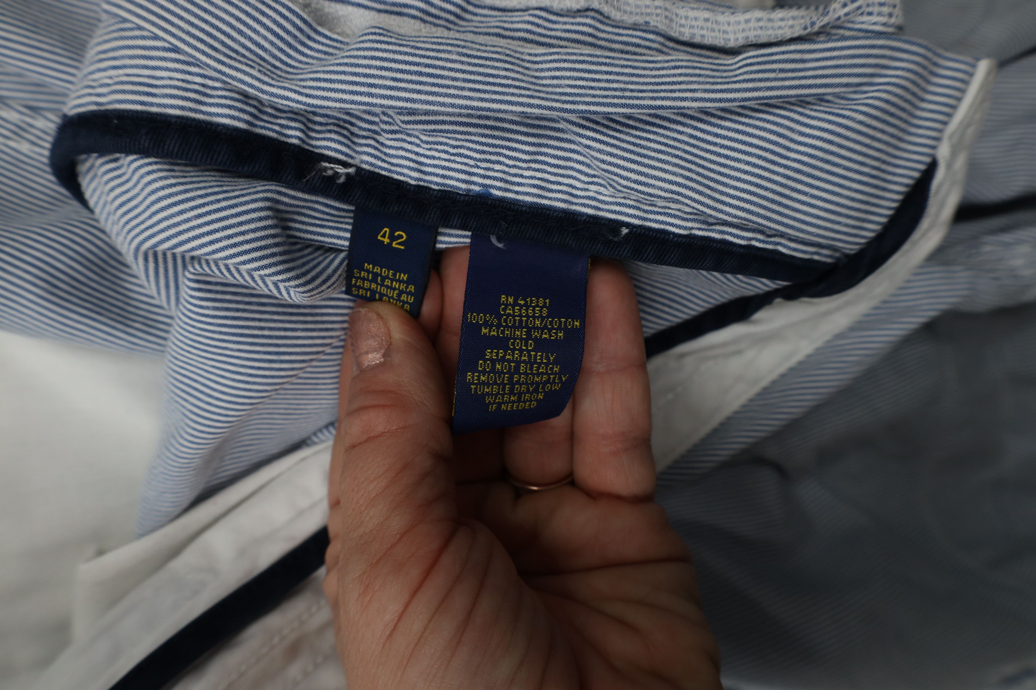 Ralph Lauren × Vintage Vintage Ralph Lauren Striped Heavyweight Cargo Shorts Size US 42 / EU 58 - 10 Thumbnail
