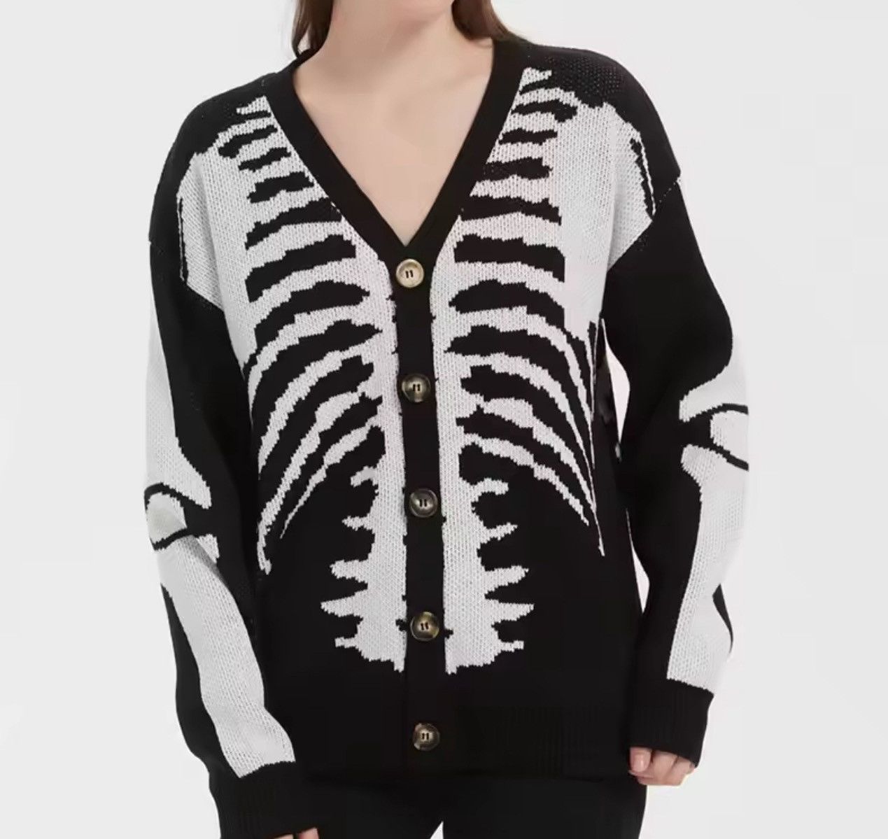 Japanese Brand Skeleton Print Cardigan Size US M / EU 48-50 / 2 - 1 Thumbnail