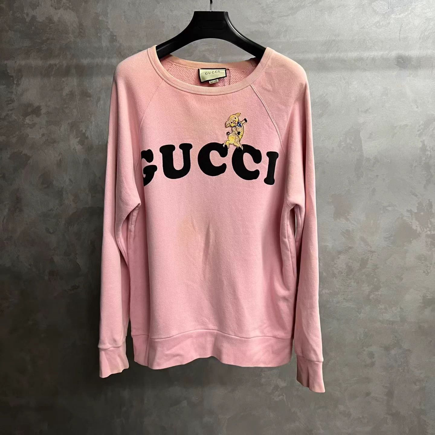 Gucci Gucci Pink Logo Crewneck Pullover Sweatshirt S Size S / US 4 / IT 40 - 1 Thumbnail