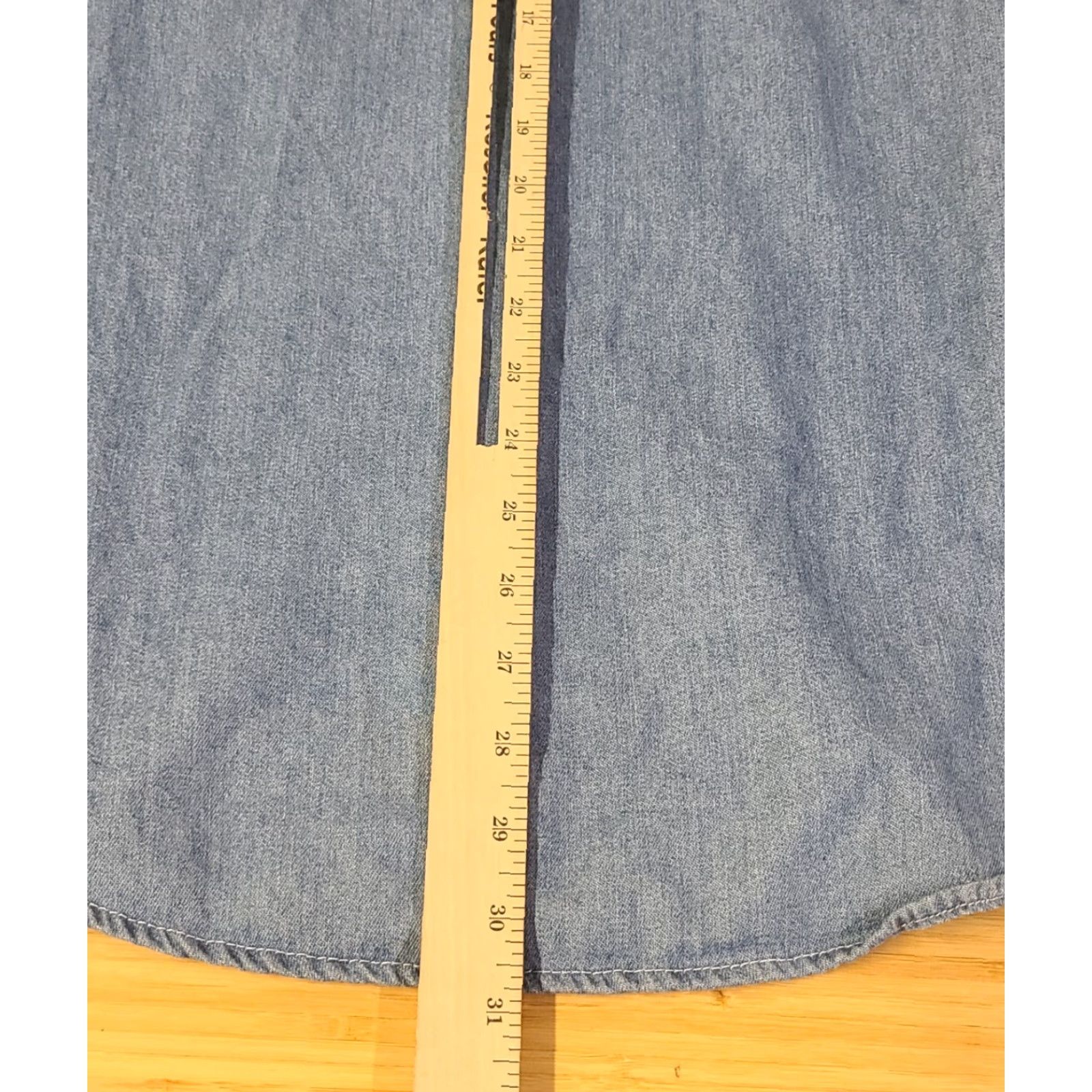 Denime VINTAGE Top Line USA Denim Button-Up Long Sleeve M Blue Embroidered Looney Tunes Collared Plaid Women Size M / US 6-8 / IT 42-44 - 7 Thumbnail