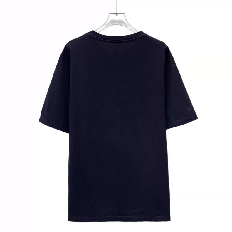 Loewe Loewe Dark blue logo embroidered cotton round neck short s Size L / US 10 / IT 46 - 2 Thumbnail