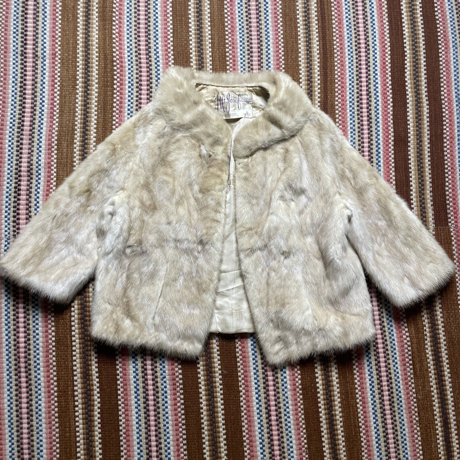 Designer × Vintage 60s Mr. Josef Real Fur Designer Lined Coat Size Large Size L / US 10 / IT 46 - 1 Thumbnail